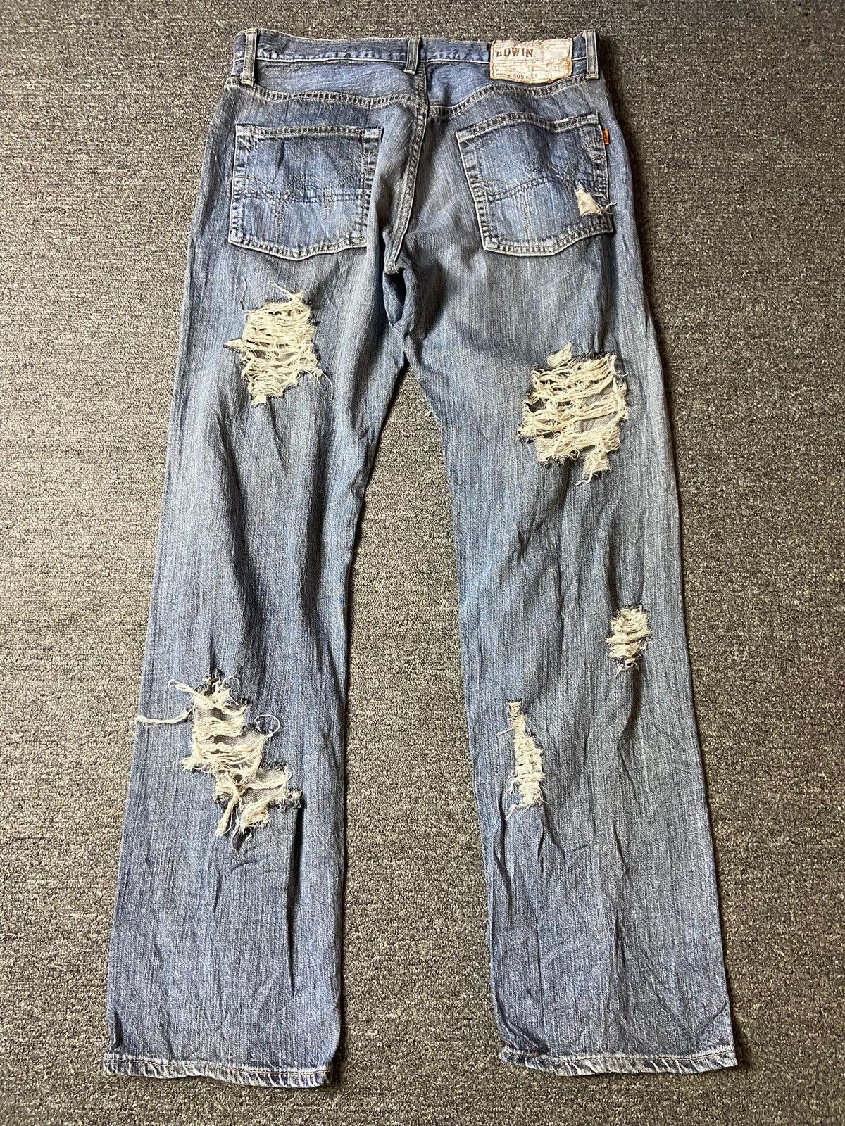 Edwin × Vintage Vintage Edwin 505 Distressed Denim Ripped Jeans (123) Size US 33 - 2 Thumbnail