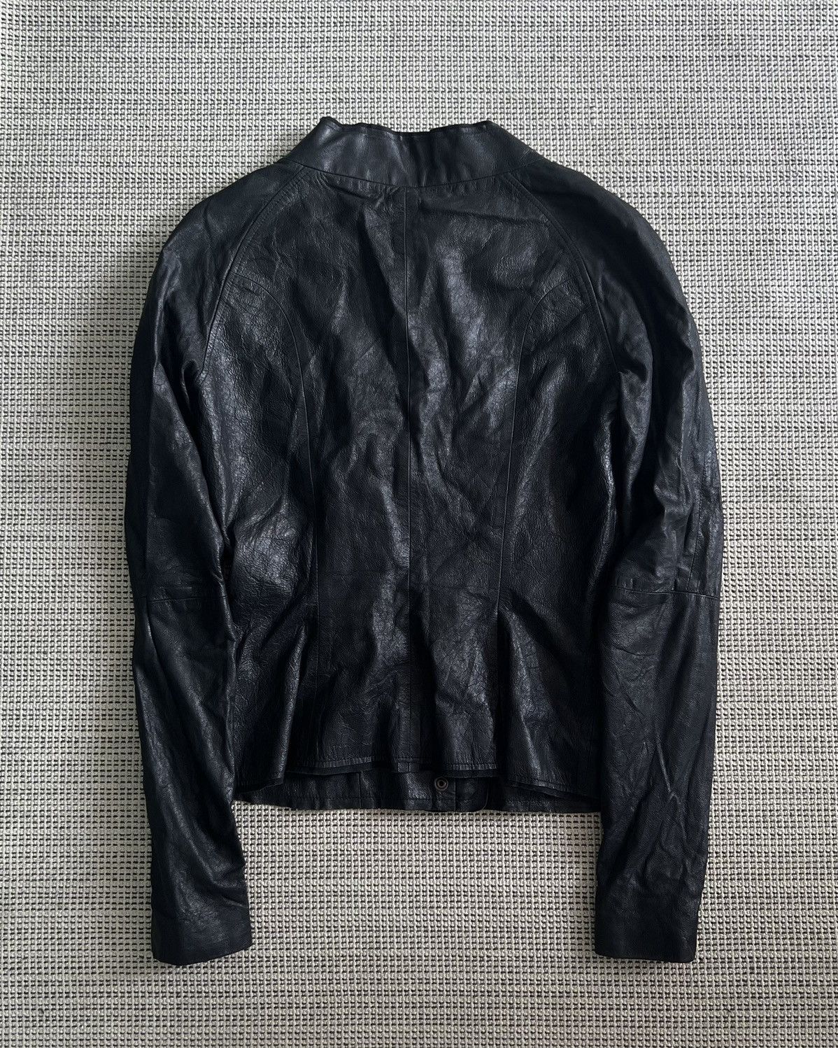 Olivier Theyskens Olivier Theyskens Leather Cropped Moto Jacket Size M / US 6-8 / IT 42-44 - 3 Thumbnail