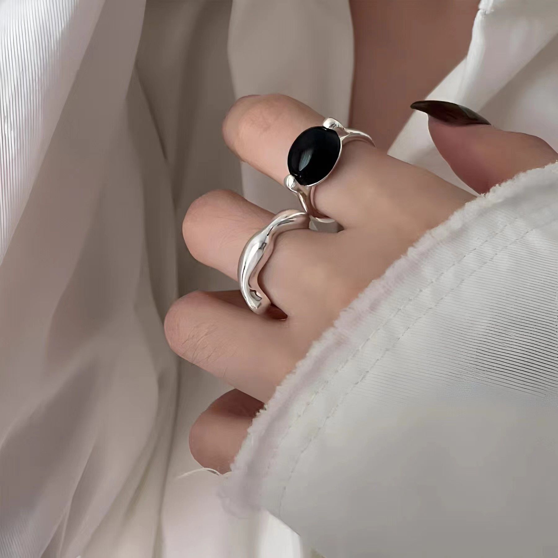 Jewelry Hip-hop Jewelry Rings Open Size Chrome Ring (Size 7-13) Size ONE SIZE - 3 Thumbnail