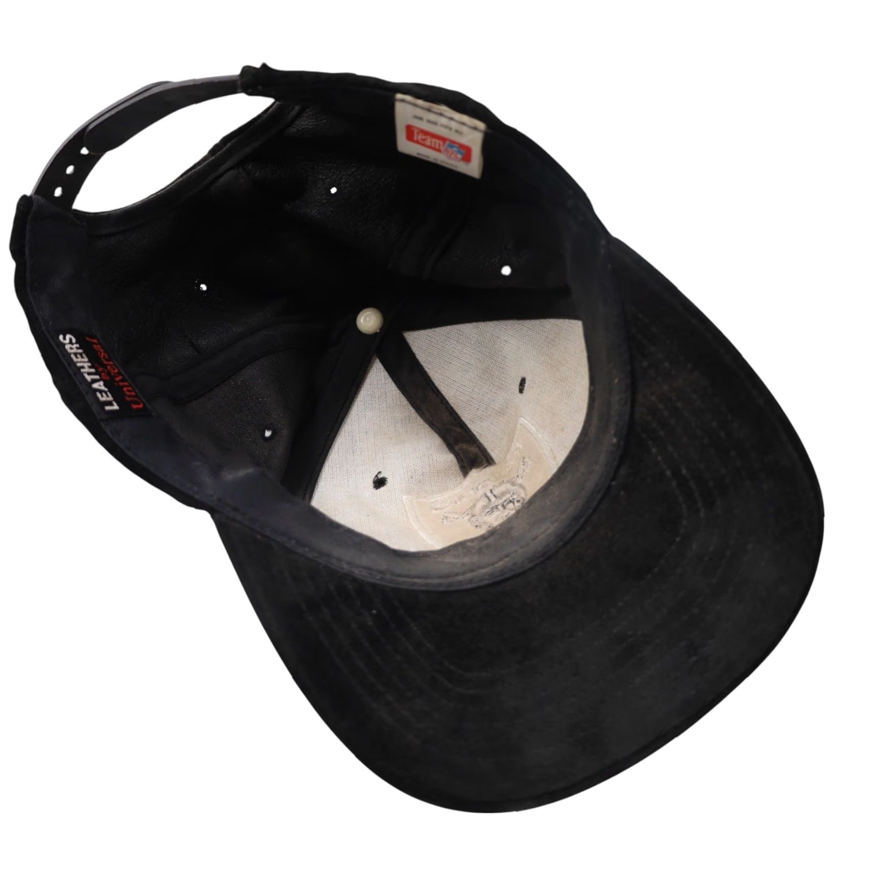 NFL VINTAGE Raiders Football Suede Leather Snapback Hat Black - NFL Baseball Cap Men OS One Size Size ONE SIZE - 5 Thumbnail