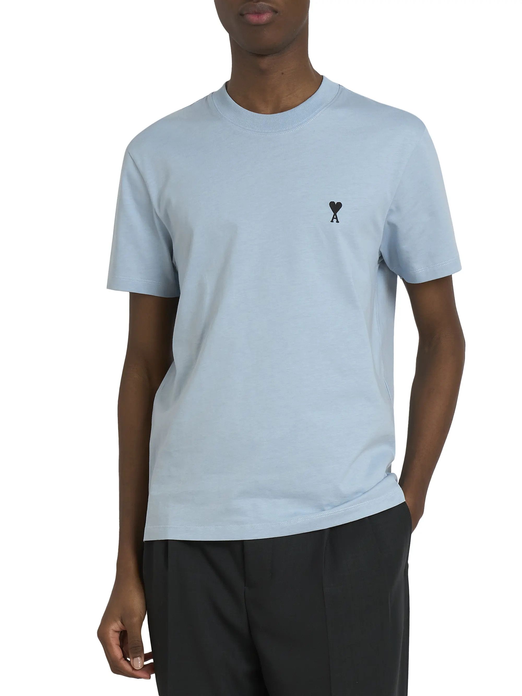 AMI os11x0226 Contrasted Ami de Coeur Cotton T-Shirt in Blue Size US XL / EU 56 / 4 - 2 Thumbnail