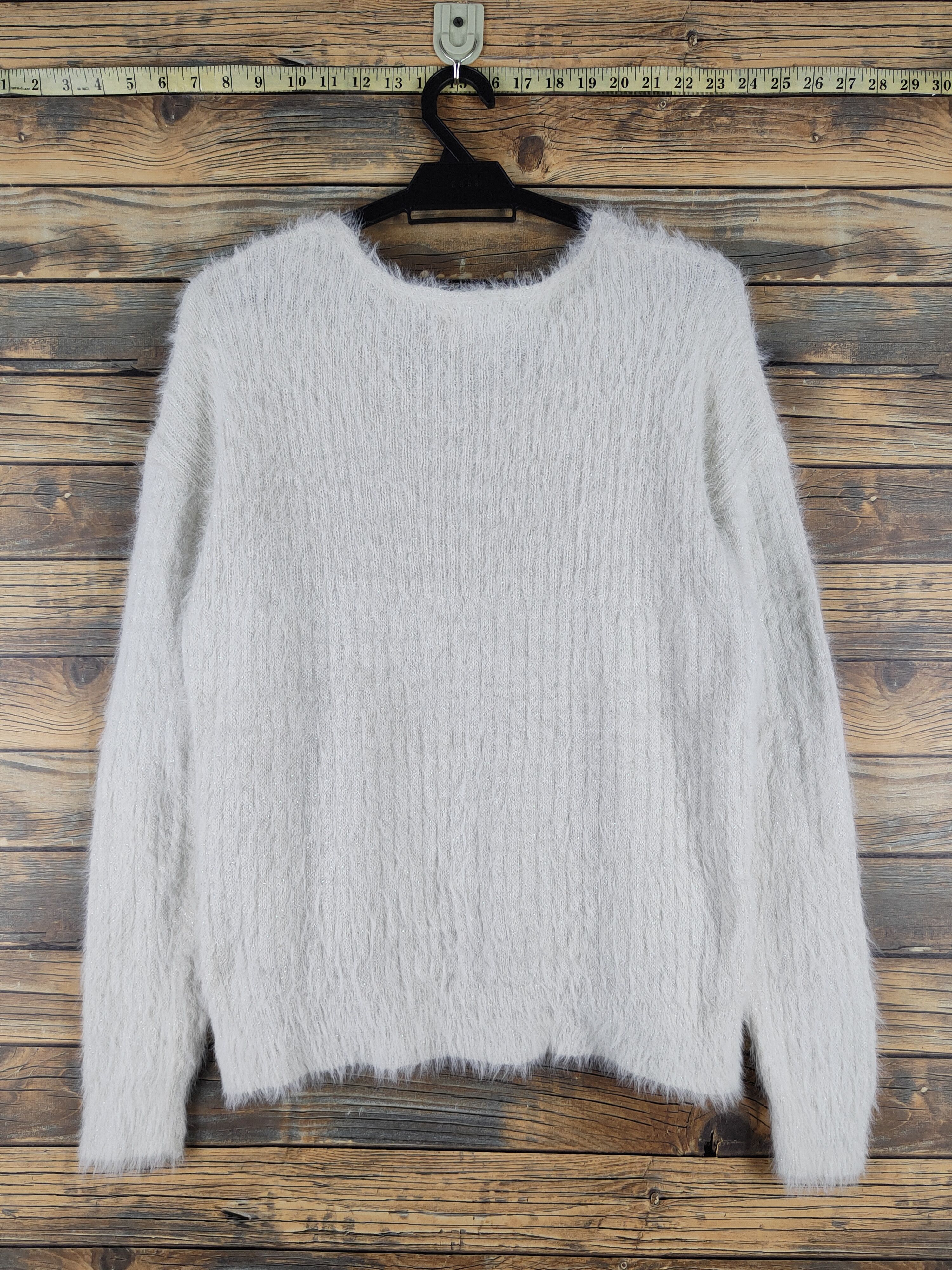 Japanese Brand OZOC Ivory Shag Shaggy Fur Mohair Knitwear #1944 Size XS / US 0-2 / IT 36-38 - 7 Thumbnail