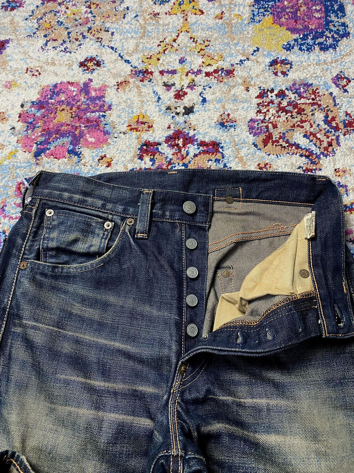 Levi's × Levi's Vintage Clothing × Vintage 1980 Cinch Buckleback Big E 501 Levis Selvedge Slim Straight Size US 34 / EU 50 - 16 Thumbnail