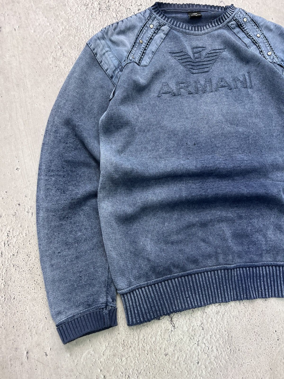 Emporio Armani VINTAGE STRIPPED EMPORIO ARMANI HYPE SWEATER Y2K Size US L / EU 52-54 / 3 - 2 Thumbnail