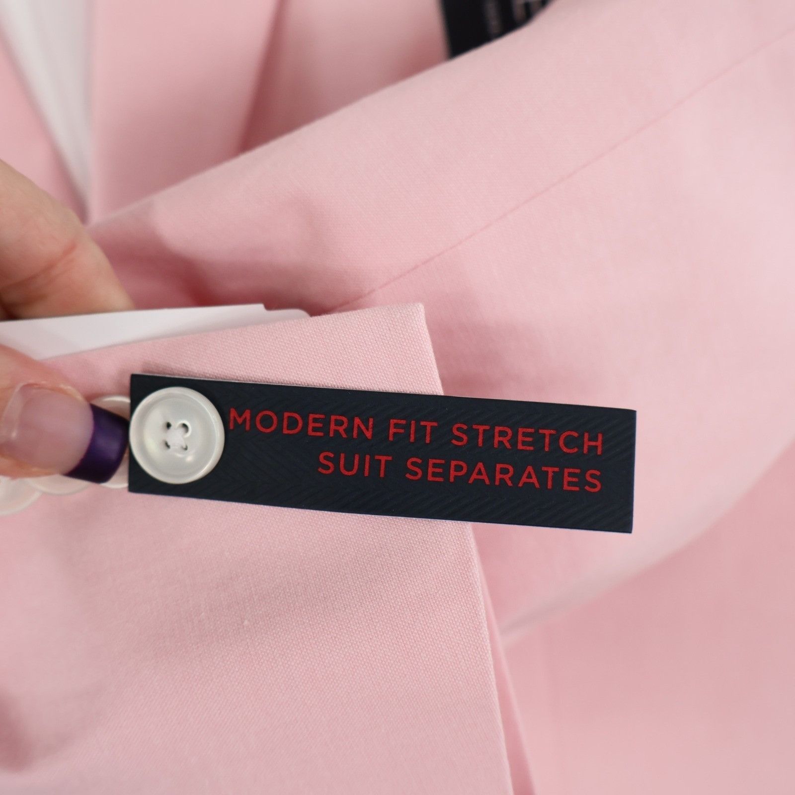 Tommy Hilfiger Tommy Hilfiger Modern Fit Flex Blazer Men 40L Pink Classic Size 40L - 11 Thumbnail