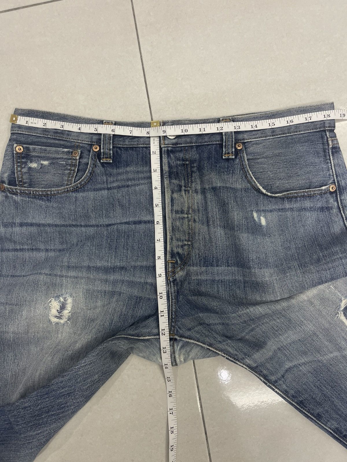 Levi's Levi's 501 Custom Distressed Patched Denim Jeans - W36 L32 Size US 36 / EU 52 - 11 Thumbnail