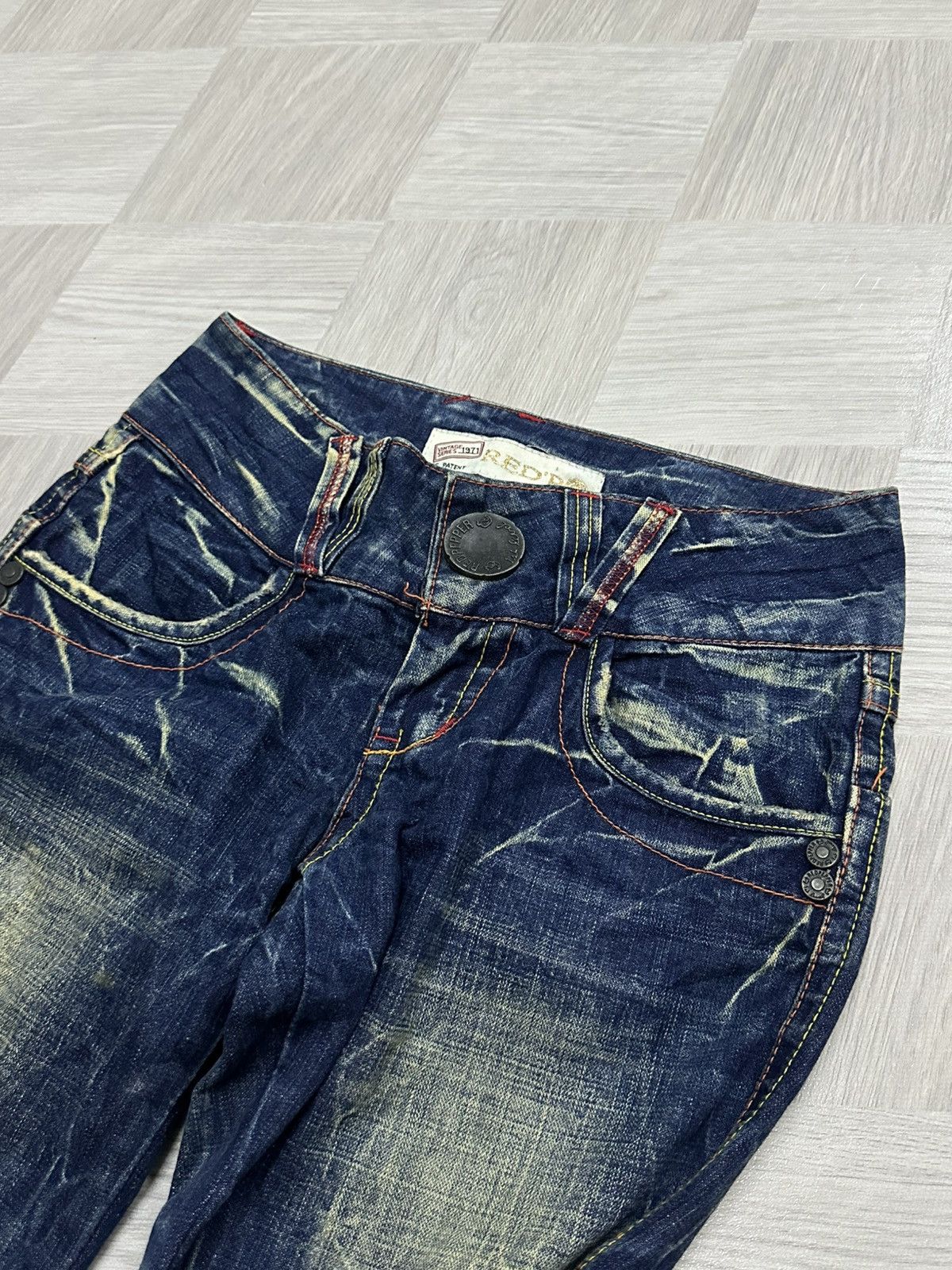 If Six Was Nine Vintage Y2K Red Pepper Denim Mudmax Wash Pant Size US 28 / EU 44 - 4 Thumbnail