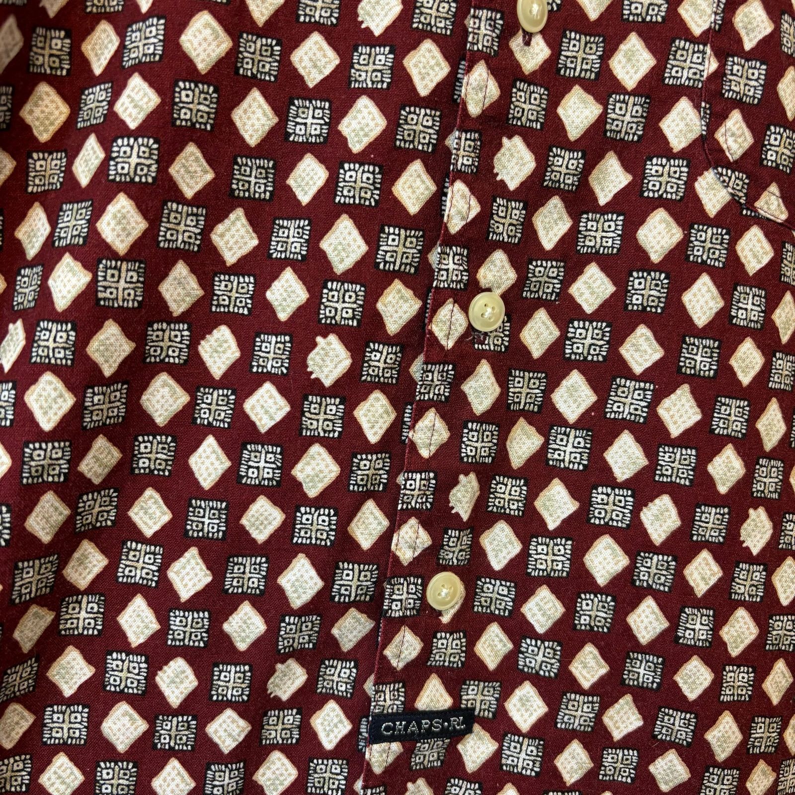 Chaps Ralph Lauren Ralph Lauren Chaps Shirt Linen Blend Geometric Pattern Size US M / EU 48-50 / 2 - 2 Thumbnail