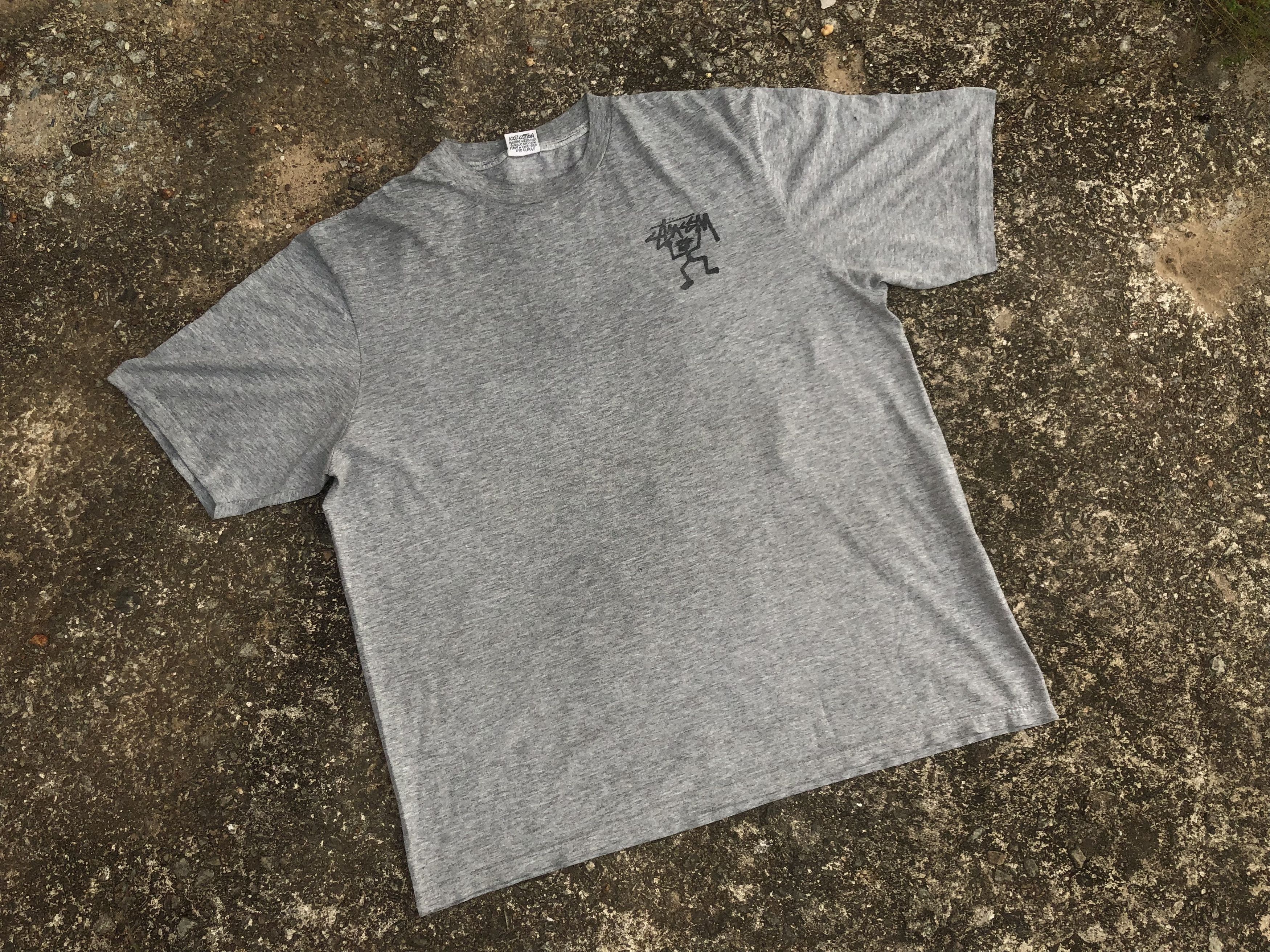 Vintage 🔥Vintage Original 90s STUSSY 'Stickman' Streetwear T-Shirt Size US L / EU 52-54 / 3 - 2 Thumbnail