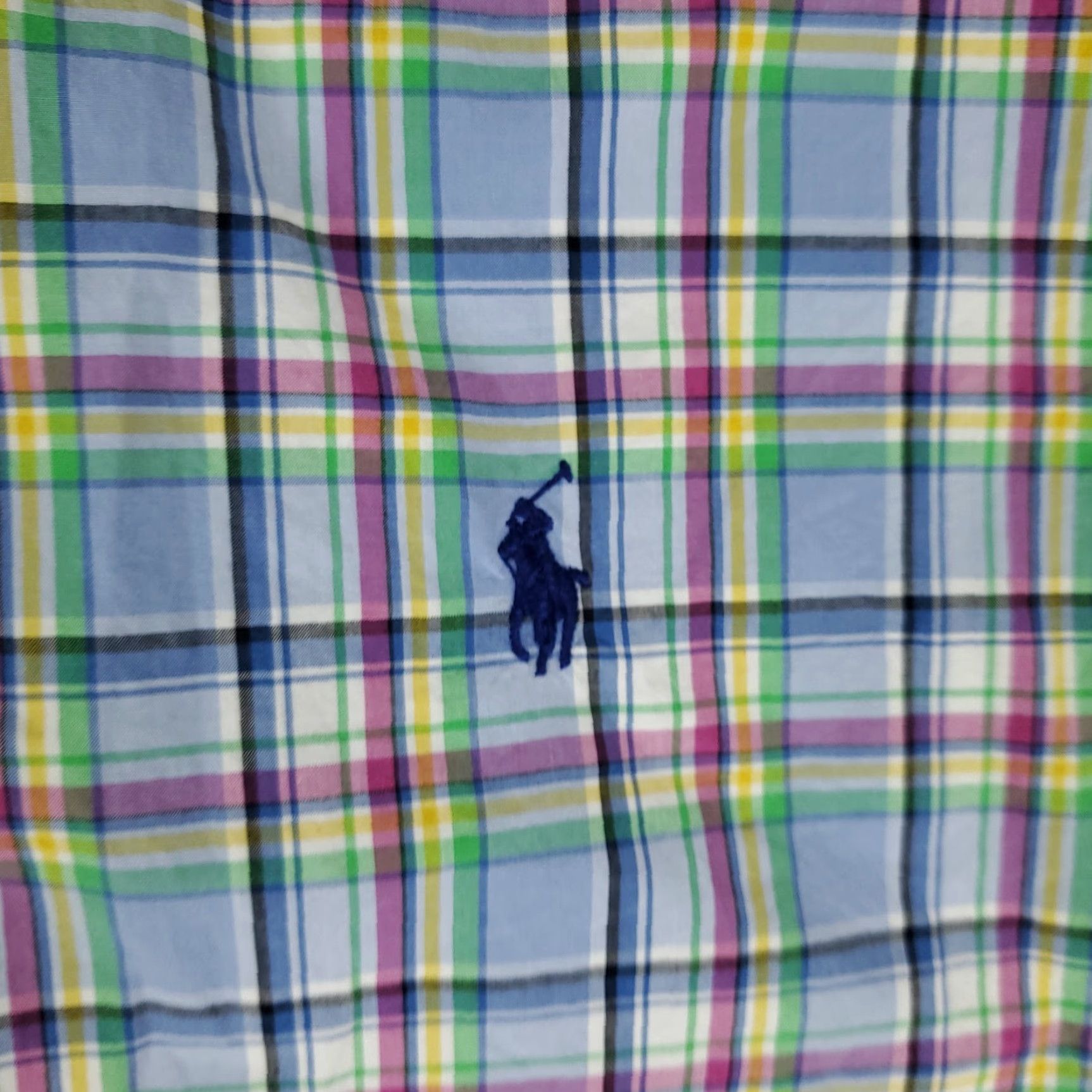 Ralph Lauren Ralph Lauren Shirt Mens Medium Blue Plaid Pony Button Up Short Sleeve Size US M / EU 48-50 / 2 - 2 Thumbnail