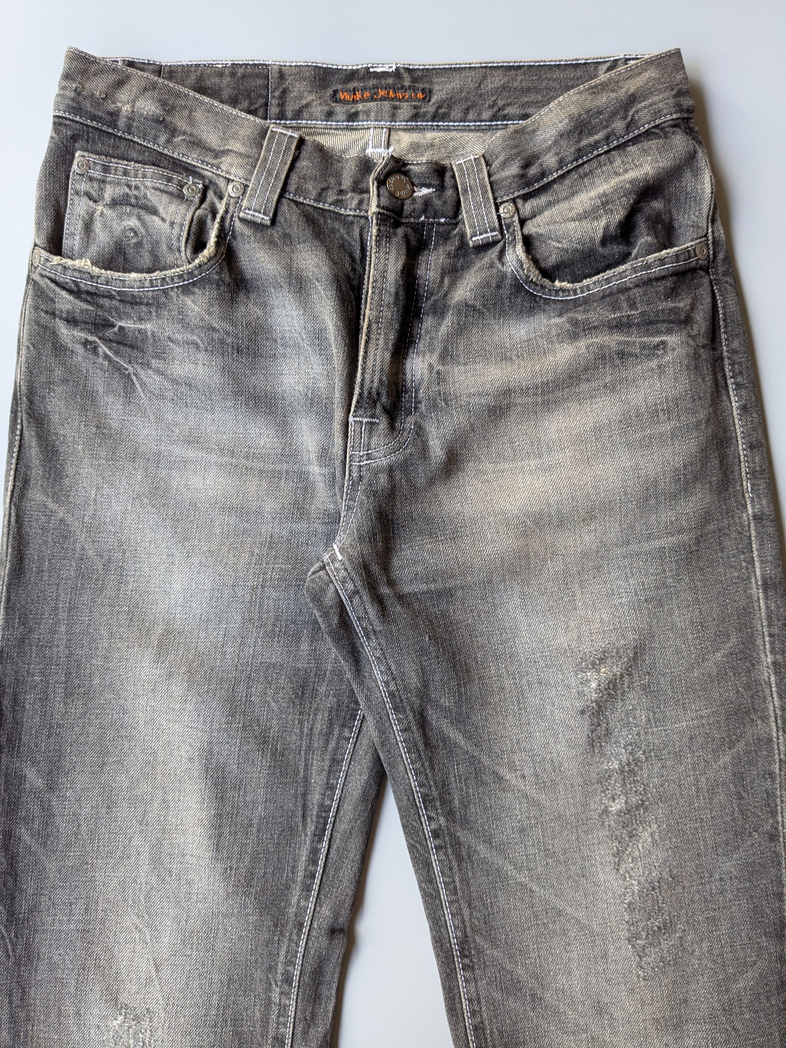 Nudie Jeans Nudie Jeans Deep Black Destroyer Low Flare Gleen jeans Size US 30 / EU 46 - 4 Thumbnail