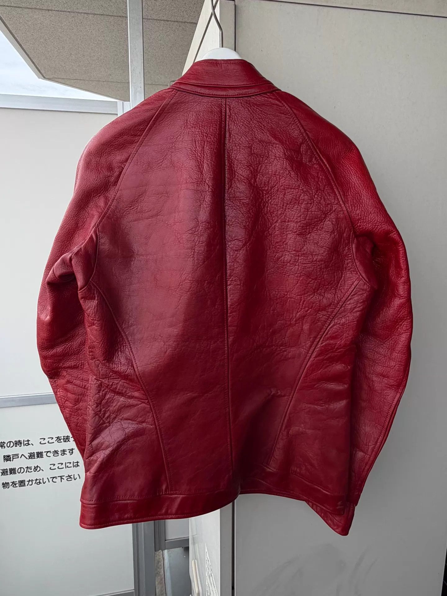 Julius Julius 2010AW Blood Red Calf Leather Moto Jacket Size US M / EU 48-50 / 2 - 7 Thumbnail