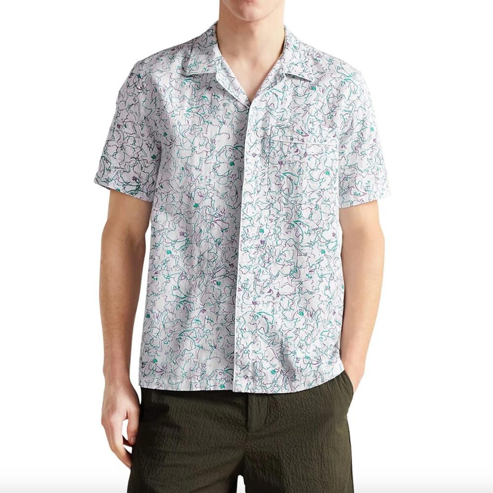 Ted Baker Ted Baker Bartlet Short Sleeve Printed Button-Up Shirt Size US L / EU 52-54 / 3 - 1 Thumbnail