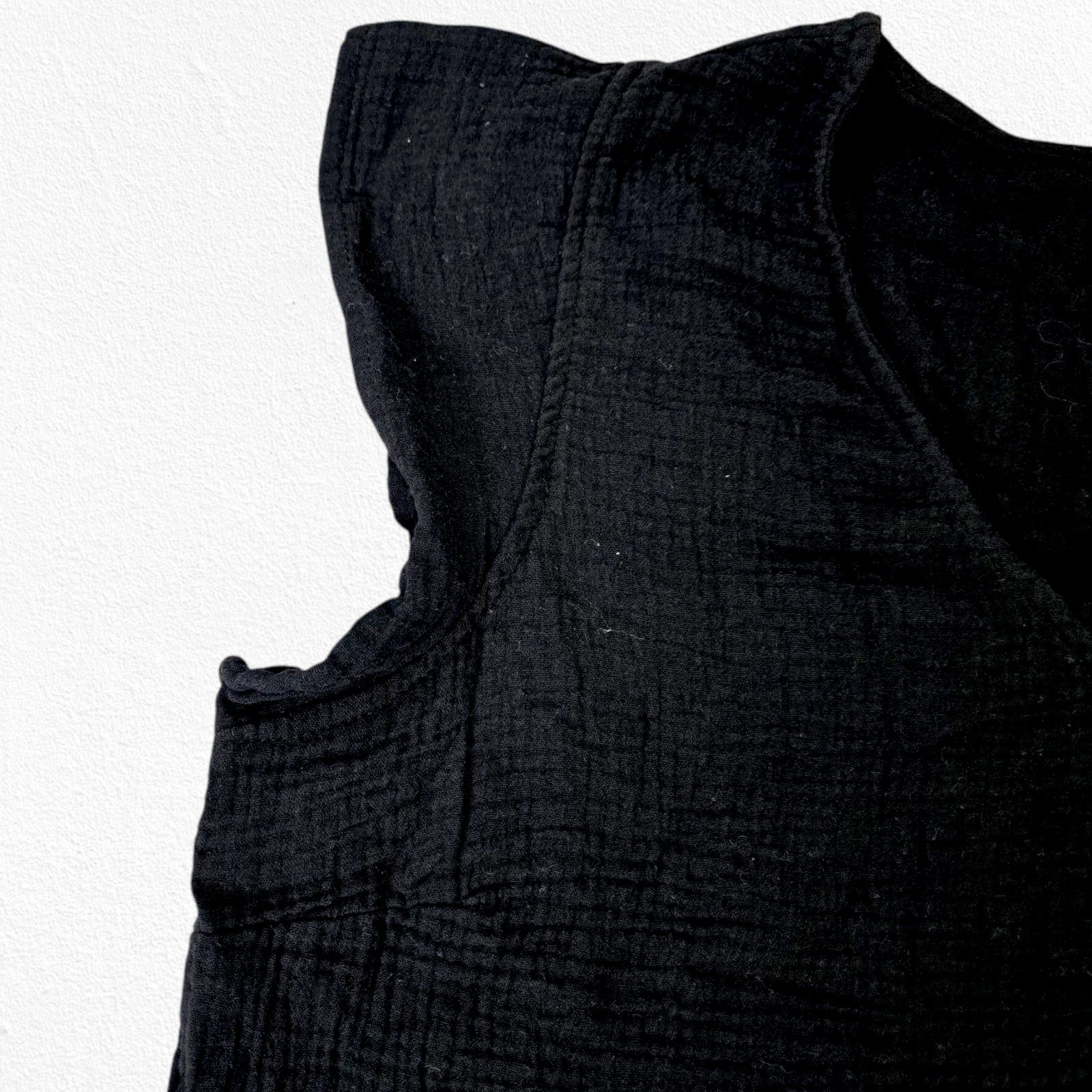 Other Three Dots Black Double Gauze Top Size Medium NWT $138 Size M / US 6-8 / IT 42-44 - 7 Thumbnail