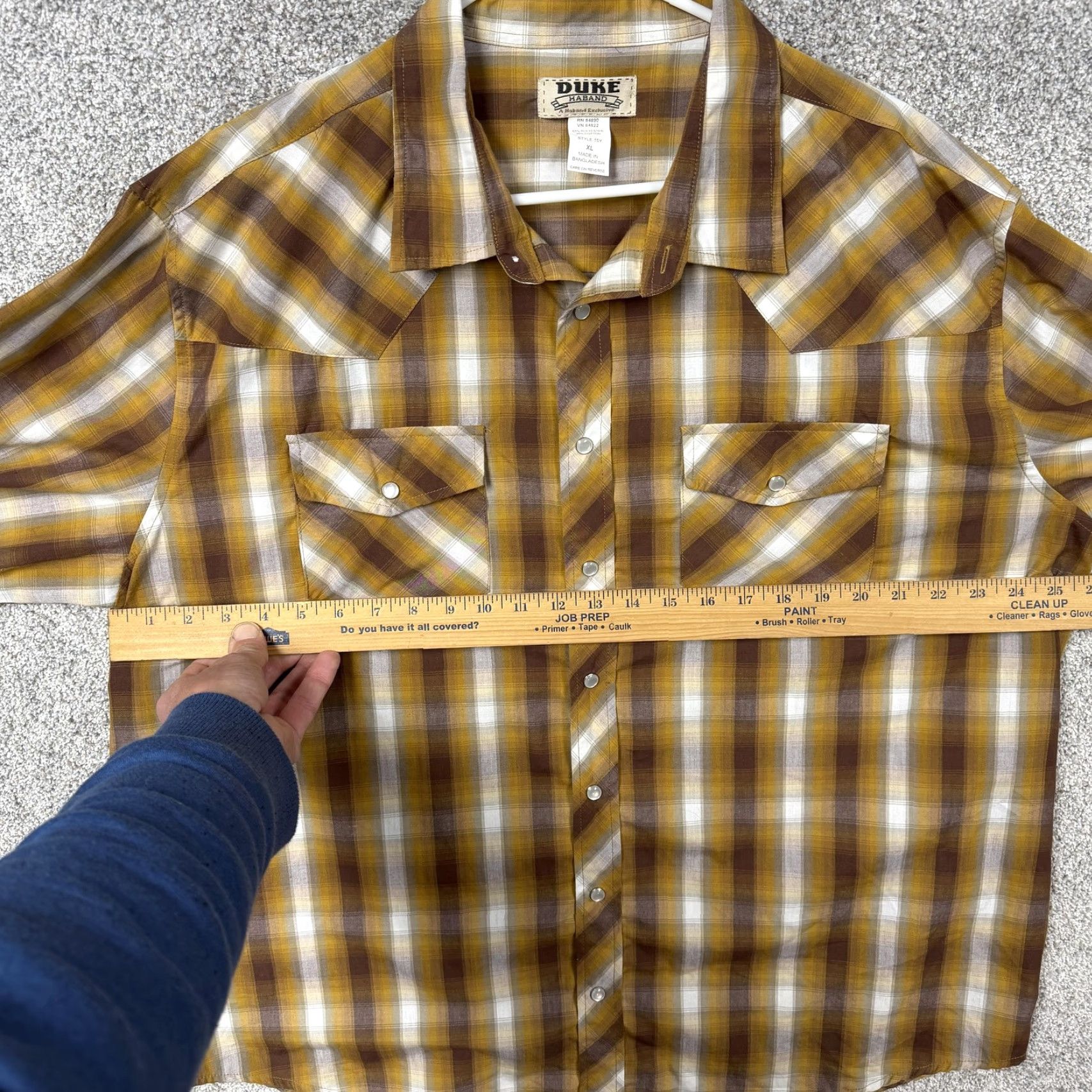 Haband Haband Western Shirt XL Brown Plaid Pearl Snap Cowboy Workwear Ranch Dadcore Shirt Mens XL Brown Plaid Workwear Western Snap Front Button-Up Casual Size US XL / EU 56 / 4 - 4 Thumbnail