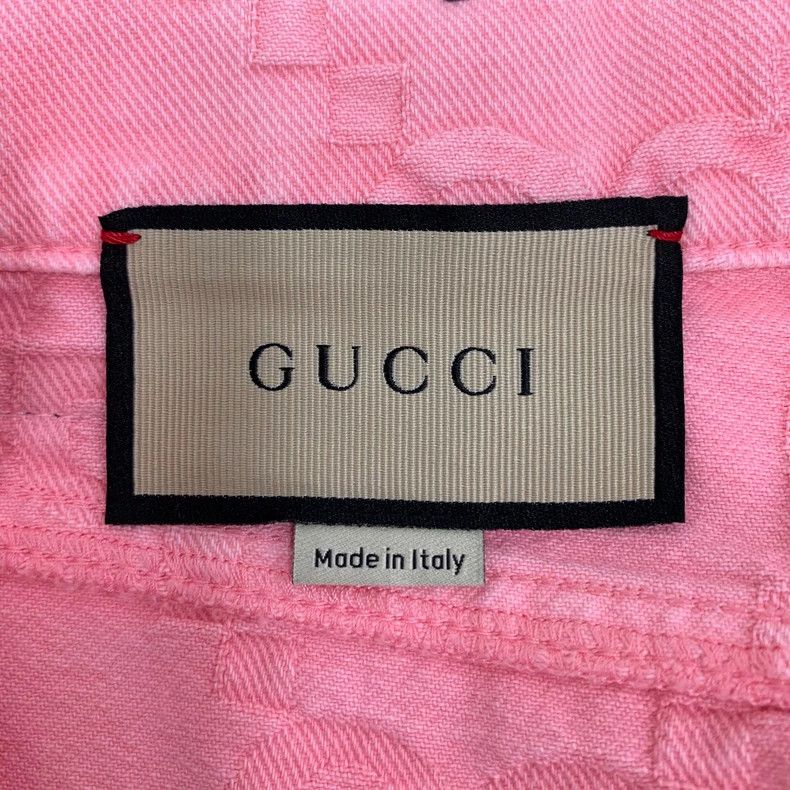 Gucci Gucci Pink logo jacquad full-print cotton casual shorts Size 29" - 6 Thumbnail