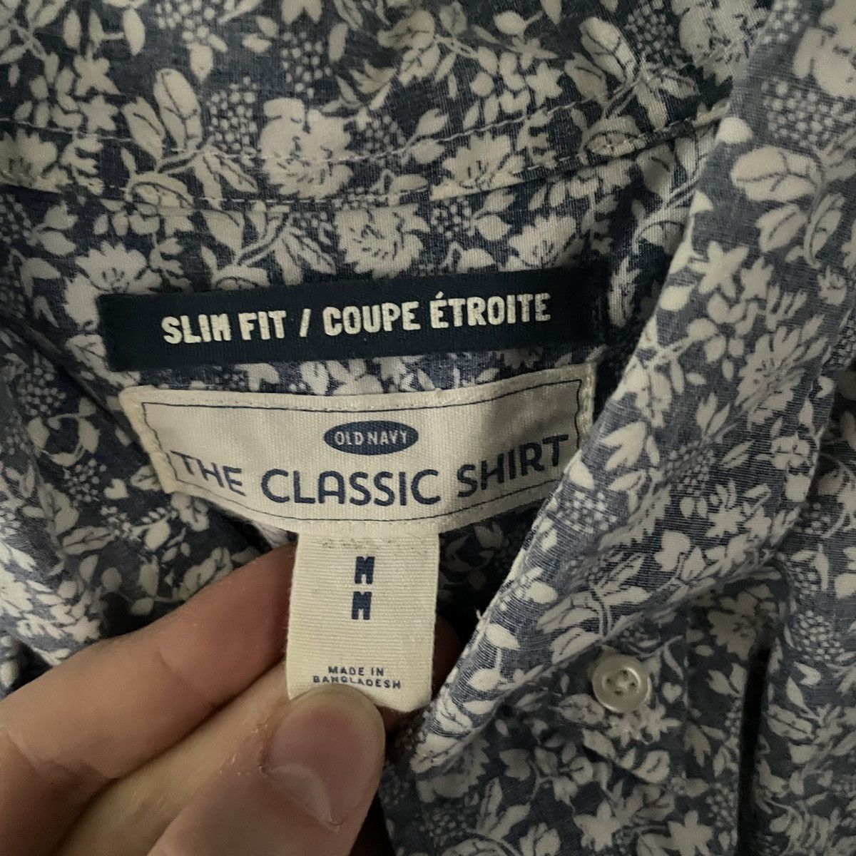 Old Navy × Vintage Old Navy Blue White Floral Button Up Mens Size M Size US M / EU 48-50 / 2 - 3 Thumbnail