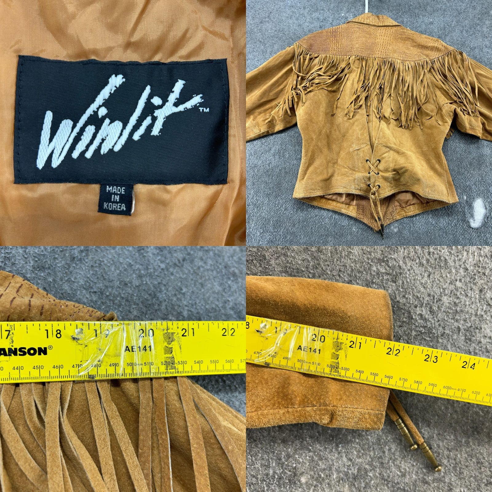 Vintage VINTAGE Winlit Leather Jacket Women Small Brown Suede Fringe Genuine Western 90s Size S / US 4 / IT 40 - 8 Thumbnail