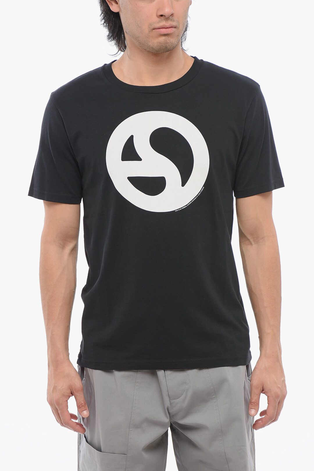 Acne Studios og1mm0325 Cotton Crewneck T-Shirt in Black Size US L / EU 52-54 / 3 - 1 Thumbnail