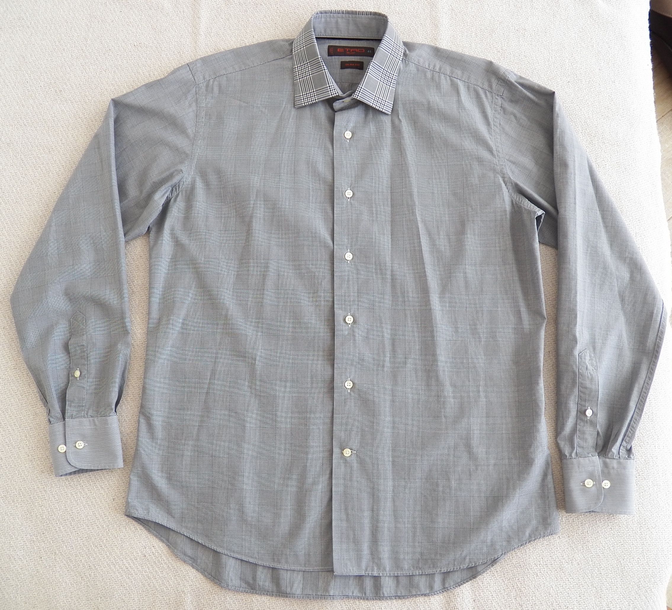 Etro Etro Shirt Size 41 glen plaid check cotton long sleeve slim Size US M / EU 48-50 / 2 - 1 Thumbnail