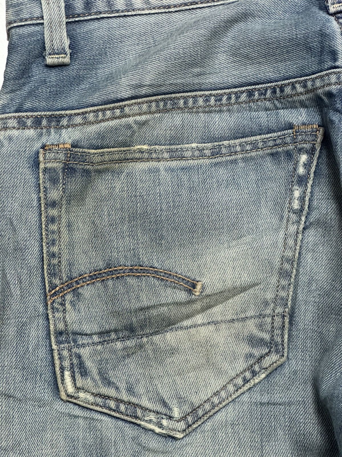 G-Star G-Star Raw 3301 Slim Fit Distressed Denim Jeans Faded Wash Size US 31 - 7 Thumbnail