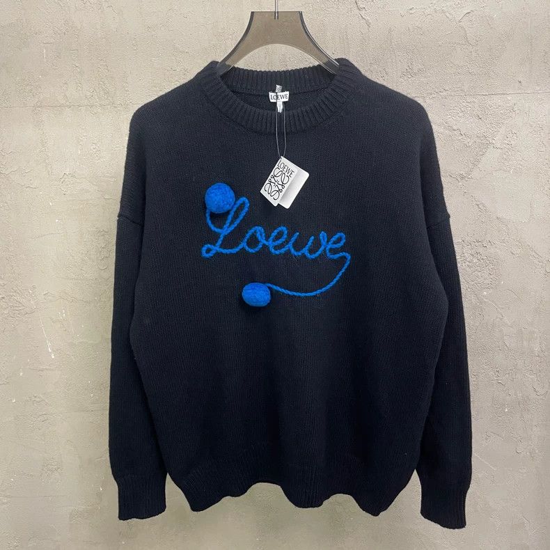 Loewe Loewe Blue Logo Wool Crewneck Sweater - dmc Size US S / EU 44-46 / 1 - 1 Thumbnail