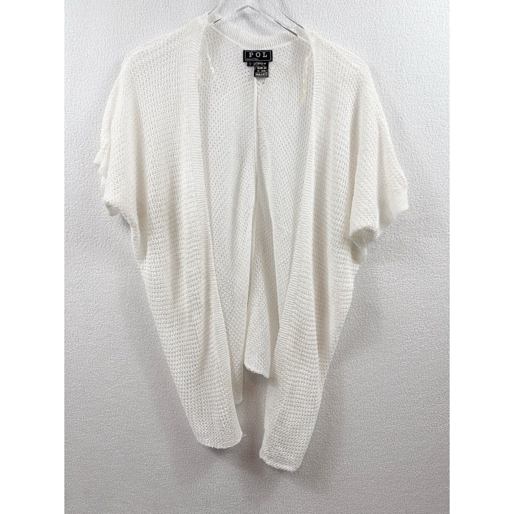 Unknown London NWOT POL Open Knit Cotton Cardigan – White Size Small Size S / US 4 / IT 40 - 3 Thumbnail
