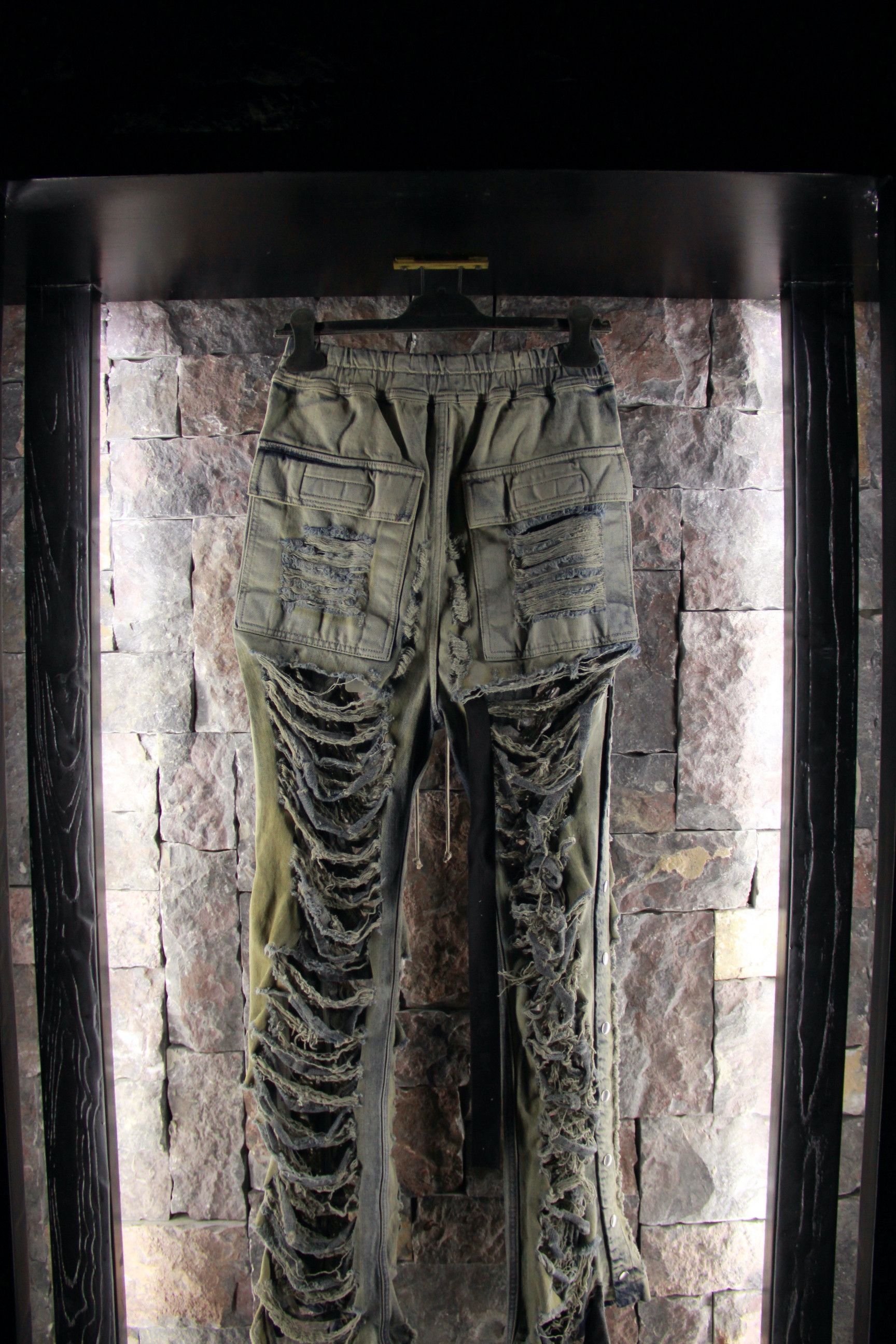 Rick Owens Drkshdw Rick Owens Bela Shredded Wide Leg Jeans Size US 30 / EU 46 - 8 Thumbnail