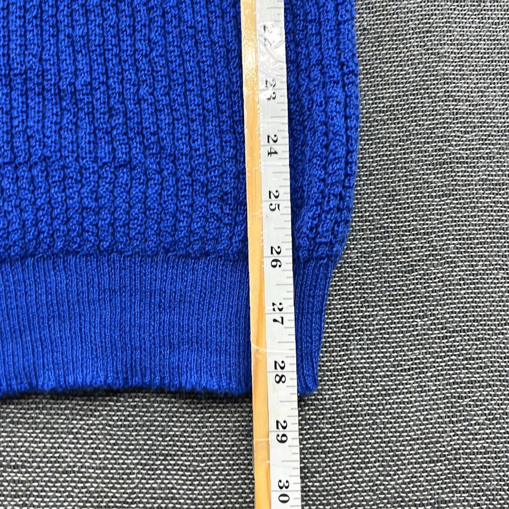 Vintage LANULLVA Womens Sweater Large Knit 1/4 Zip Blue Wool Ribbon Turtleneck Thermal Knit Pullover Mens? No, Womens. Size L / US 10 / IT 46 - 5 Thumbnail