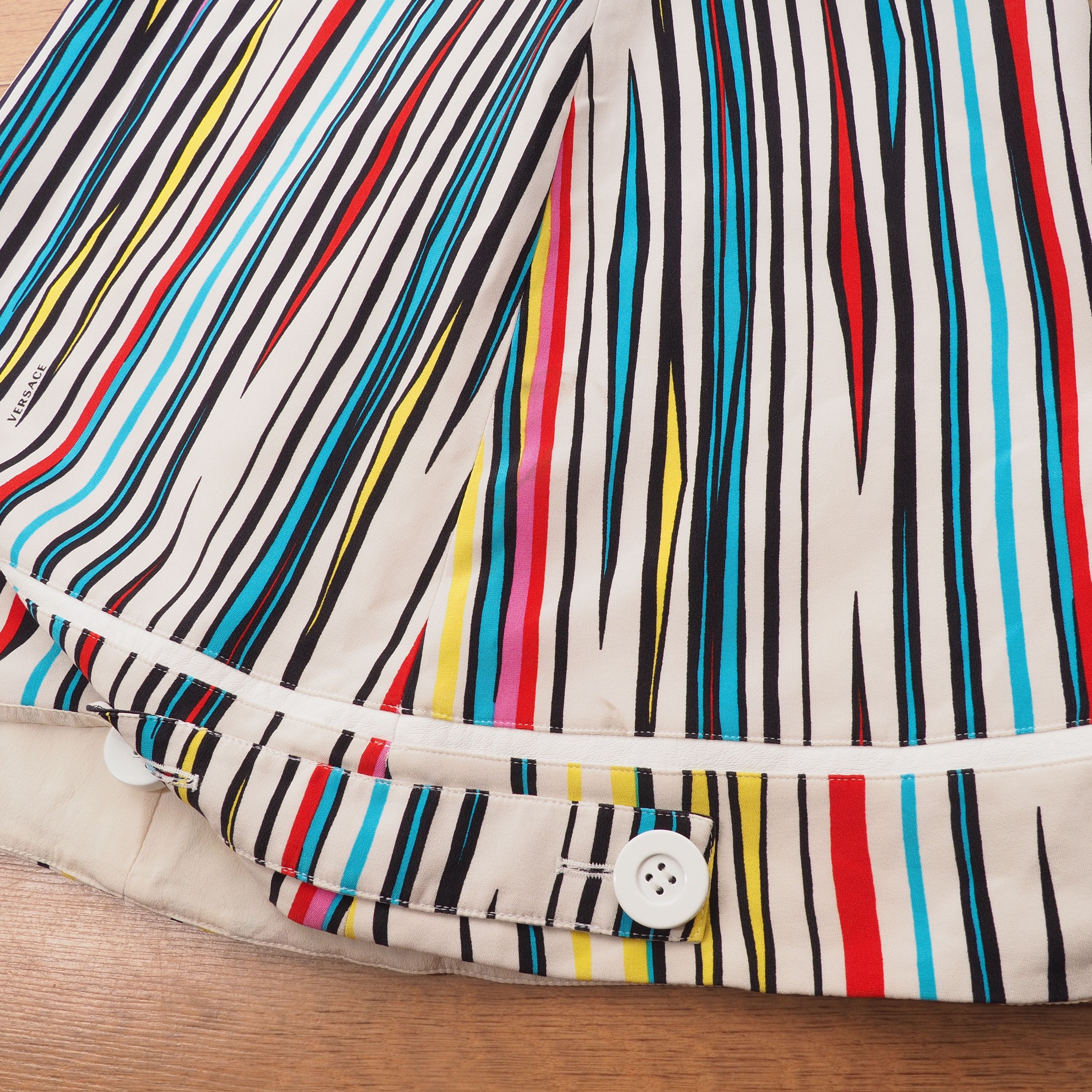 Versace Gianni Versace Silk Multicolor Striped Mini Dress Size M / US 6-8 / IT 42-44 - 8 Thumbnail