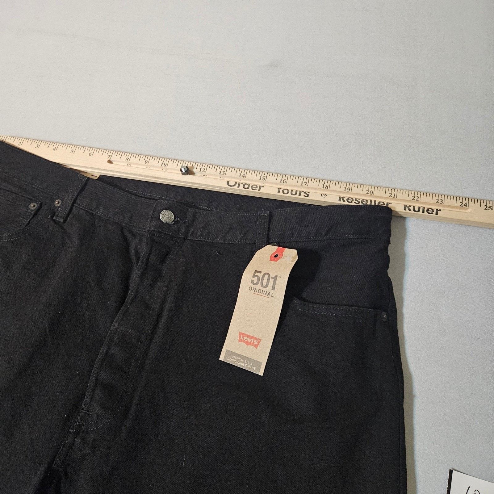 Levi's NEW Levi's 501 Black Button Fly Denim Jeans Men's Size 42x32 Size US 42 / EU 58 - 4 Thumbnail