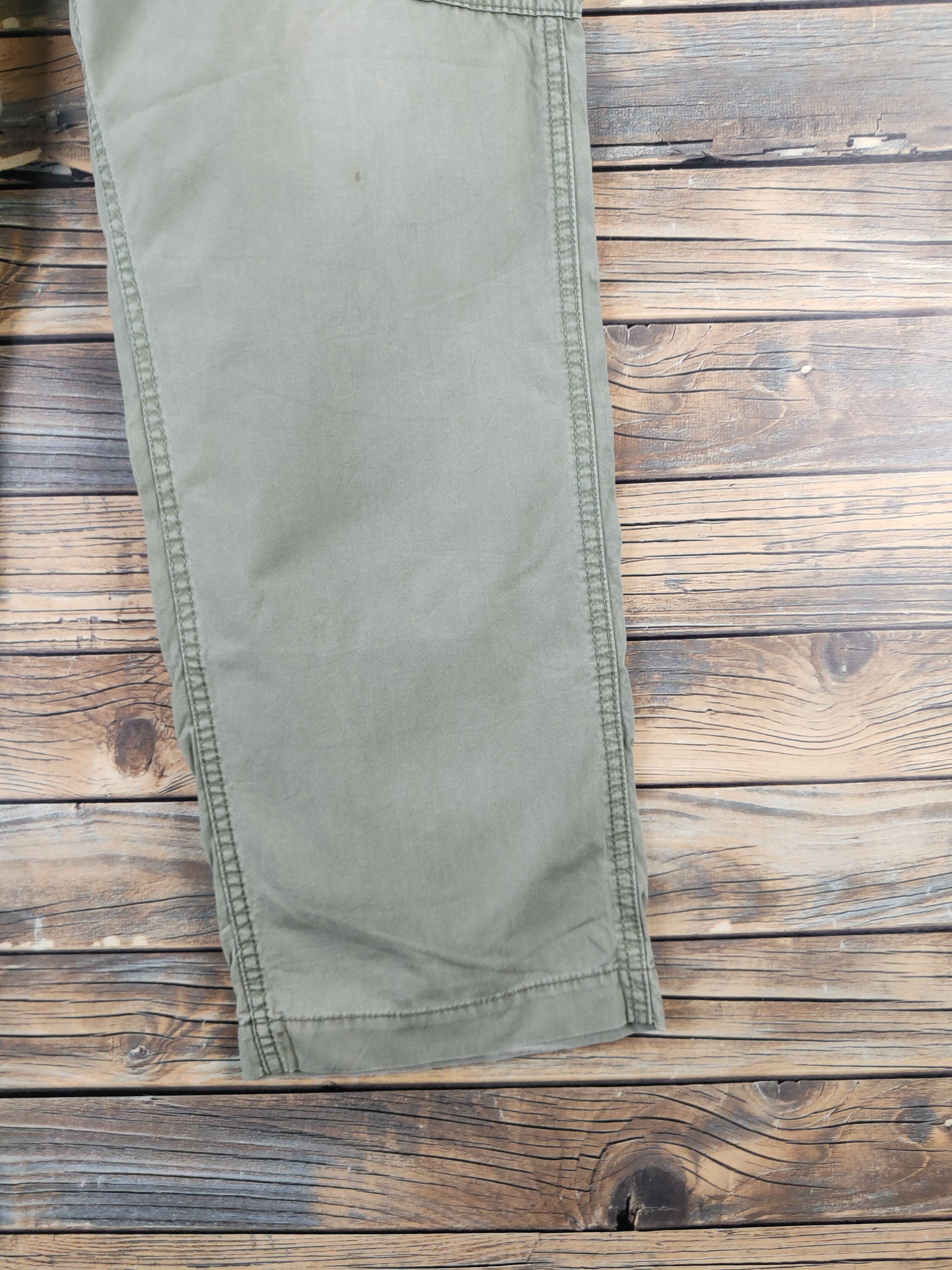 Japanese Brand DL Uniqlo Green Faded Multipocket Tactical Cargo Pants #1303 Size US 33 - 6 Thumbnail