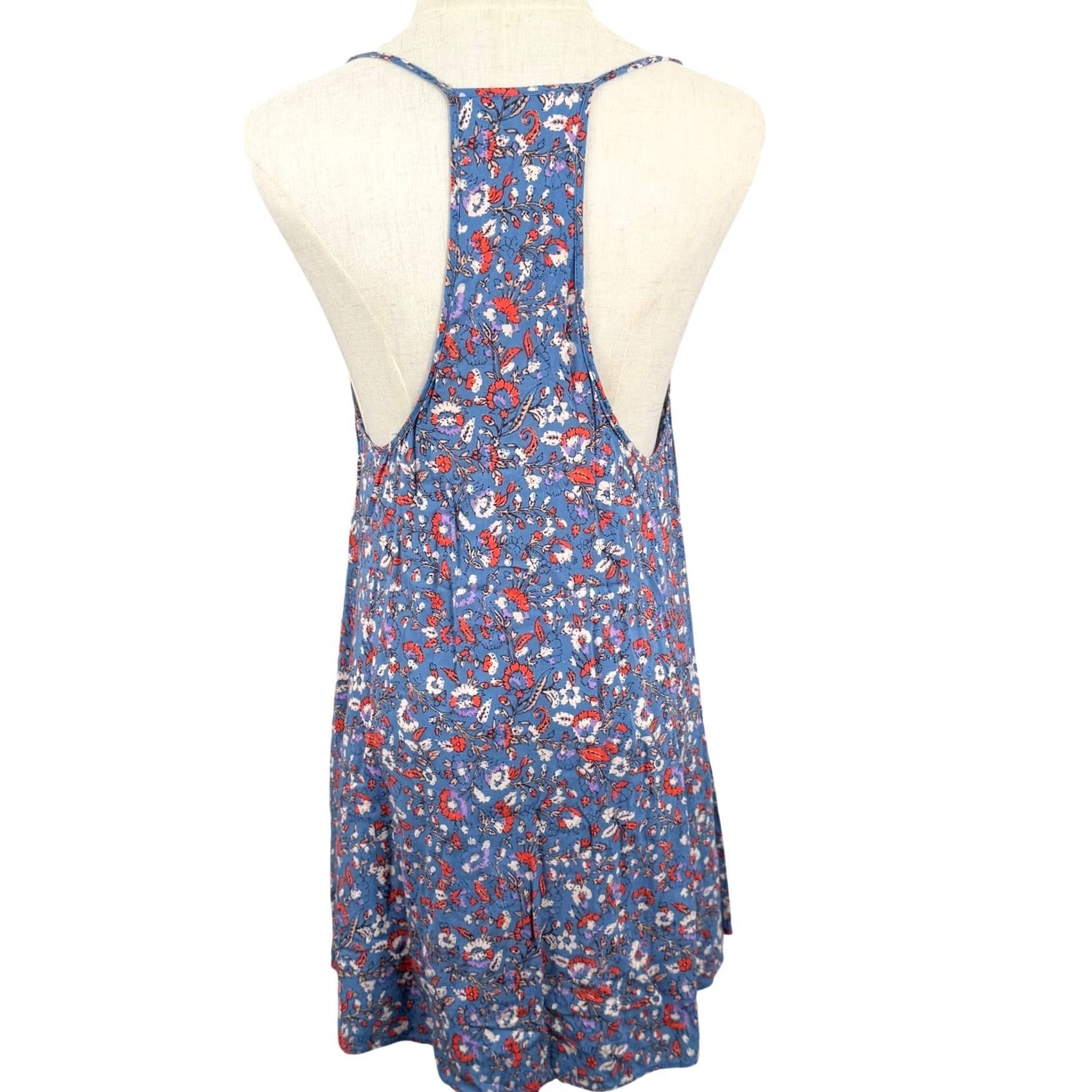 Free People VINTAGE? No — Intimately Free People Morning Slip Dress S Blue Paisley Racerback Boho Summer Size S / US 4 / IT 40 - 3 Thumbnail