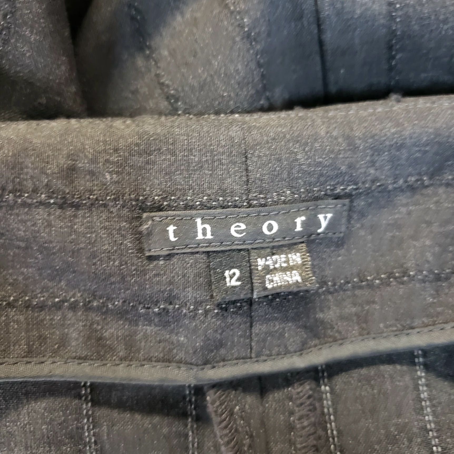 Theory Theory Skirt Woman Knee Length Charcoal Gray Wool Blend Side Zip 12 Size 34" / US 12 / IT 48 - 5 Thumbnail