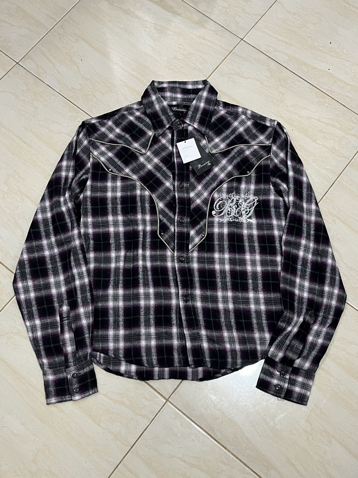 Japanese Brand 2000's Bernings Sho Plaid Shirt Size US L / EU 52-54 / 3 - 1 Thumbnail