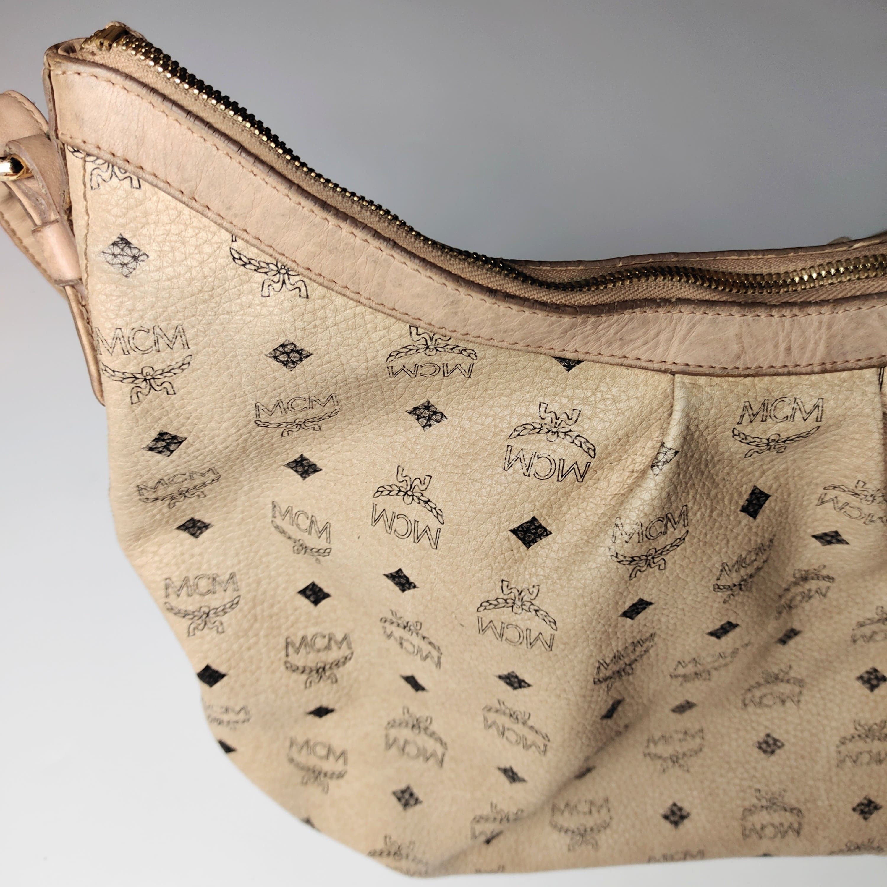 MCM Mcm White Visetos Hobo Shoulder Bag Large Size ONE SIZE - 12 Thumbnail