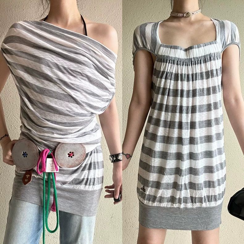 Vivienne Westwood Vivienne Westwood Striped Cowl Neck Dress - dmc Size US 30 / EU 46 - 1 Thumbnail