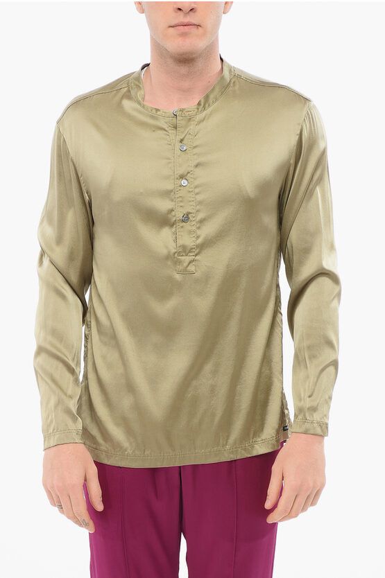 Tom Ford SILK SATIN PIJAMA SHIRT WITH MANDARIN COLLAR Size US M / EU 48-50 / 2 - 1 Thumbnail