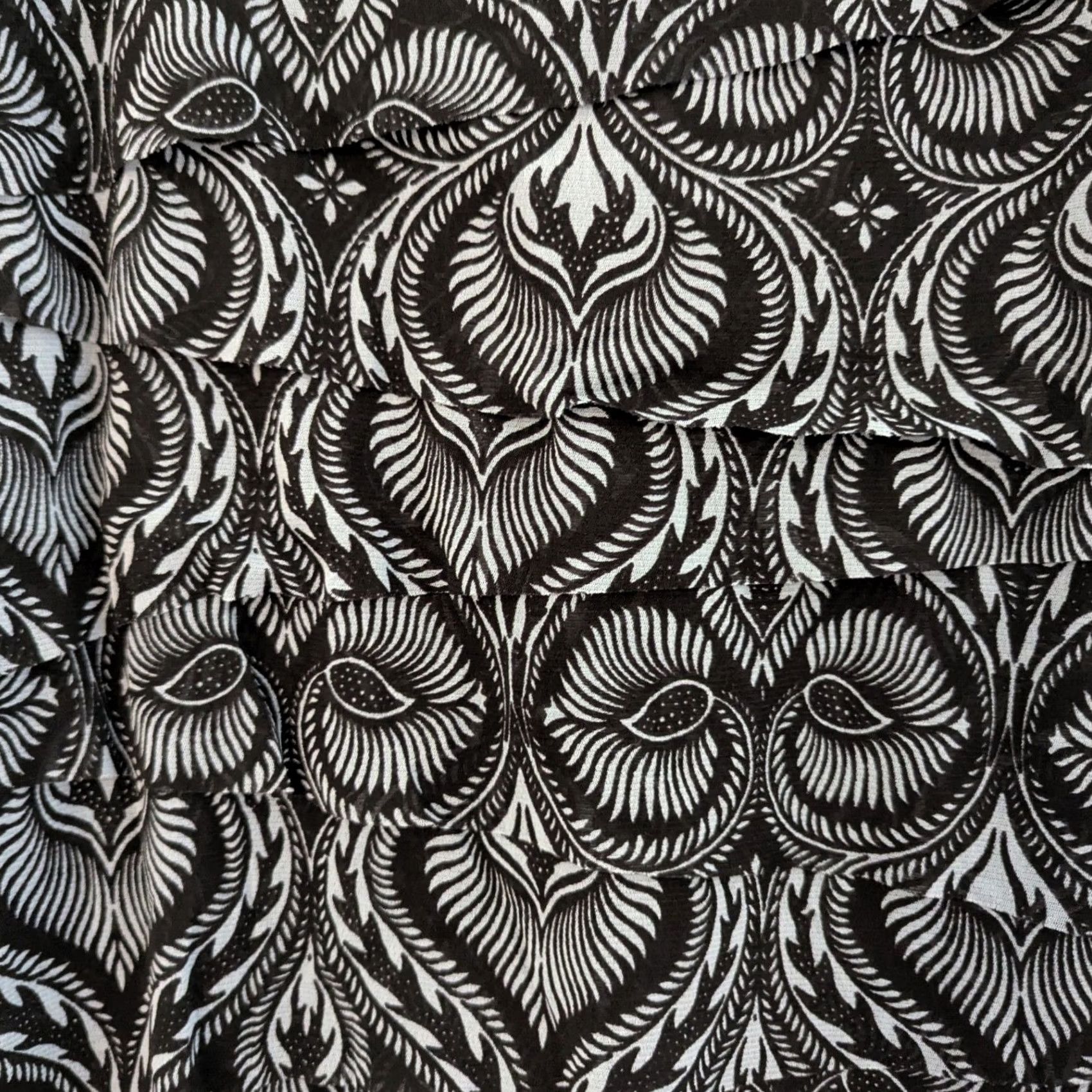 Alfani Alfani Black & White Damask Print 3/4 Sleeve Top Shirt Womens Sz L Vintage No Size L / US 10 / IT 46 - 5 Thumbnail