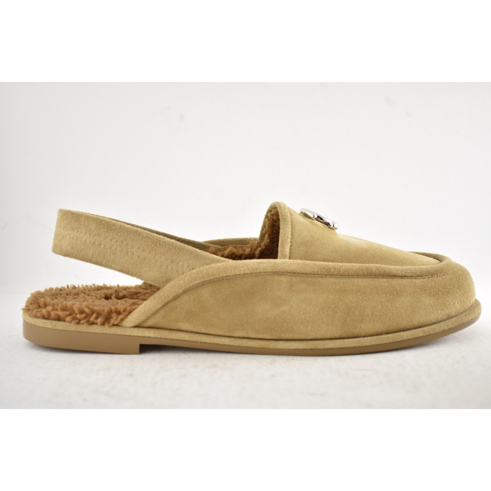 Chanel Chanel Dark Beige Suede Shearling CC Moccasin Loafer 40.5 Size US 10.5 / IT 40.5 - 3 Thumbnail