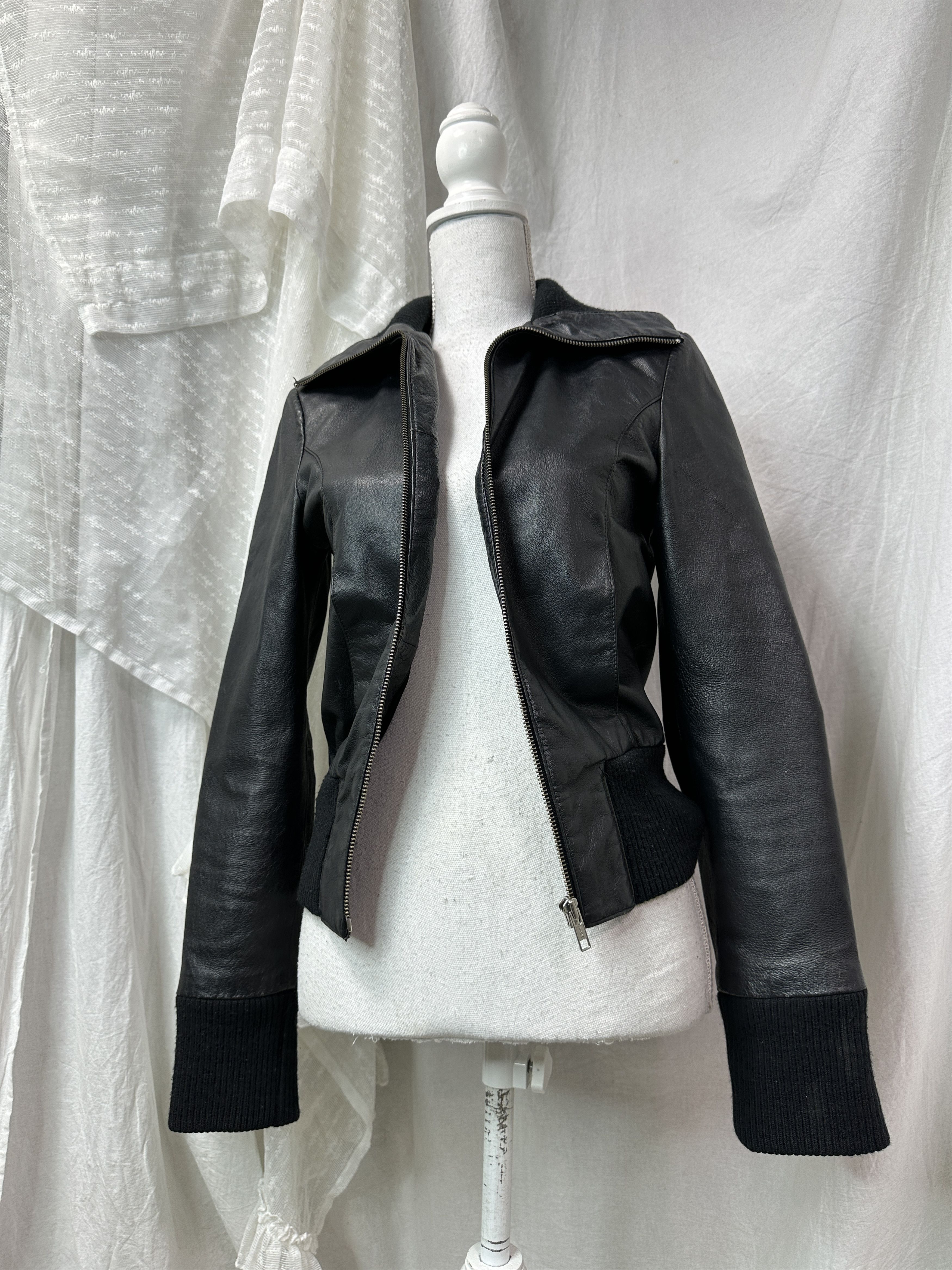 Vintage Vintage Leather Moto Racing Biker Grunge Fitted Jacket Y2K Size US S / EU 44-46 / 1 - 5 Thumbnail