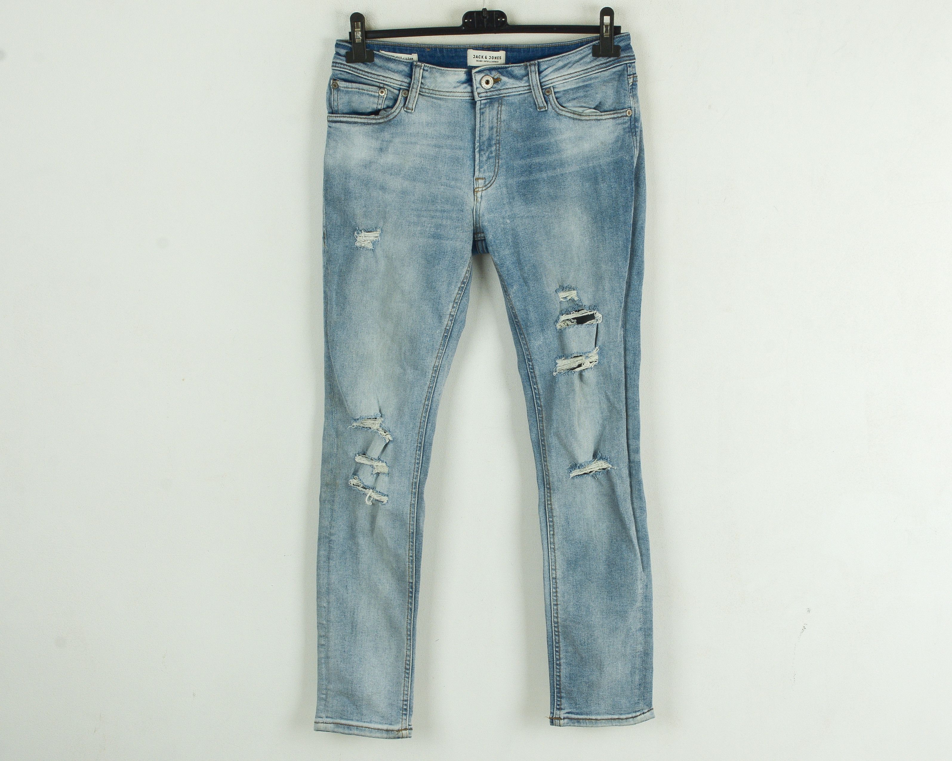 Jack & Jones Liam Mens W31 L30 Slim Skinny Jeans Pants Trousers Ripped Size US 31 - 1 Thumbnail
