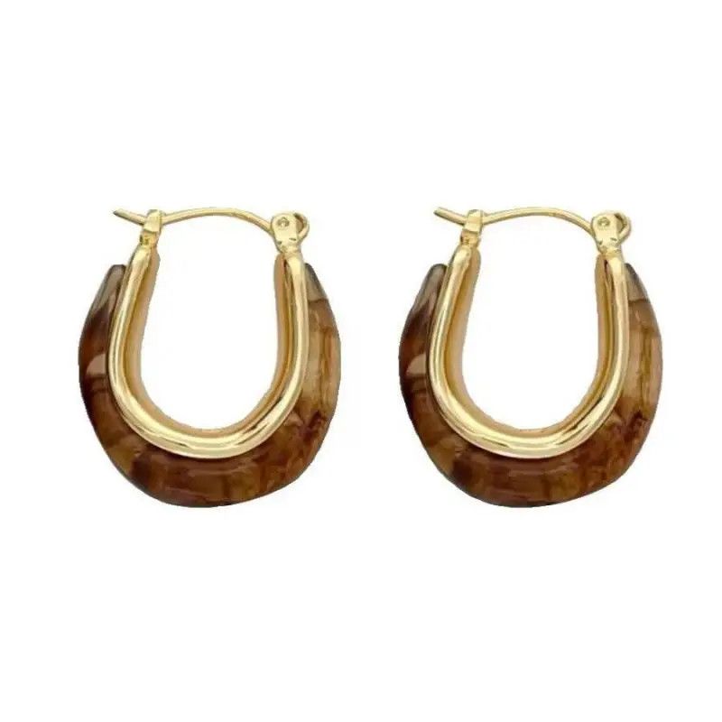 Other Simple Geometric Brown Hoop Earrings Size ONE SIZE - 3 Thumbnail