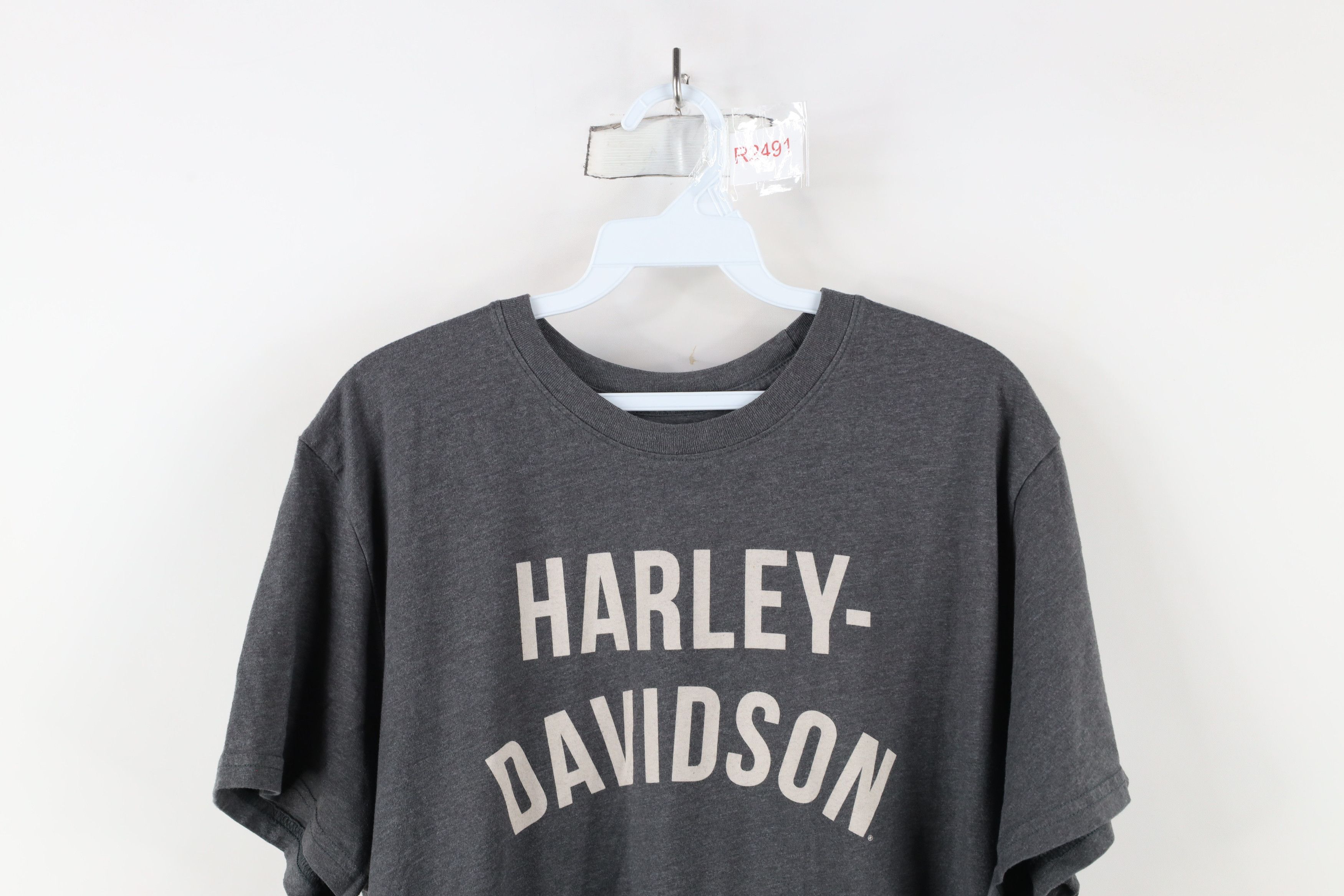 Harley Davidson × Vintage Vintage Harley Davidson Spell Out Block Letter T-Shirt Gray Size US XL / EU 56 / 4 - 2 Thumbnail