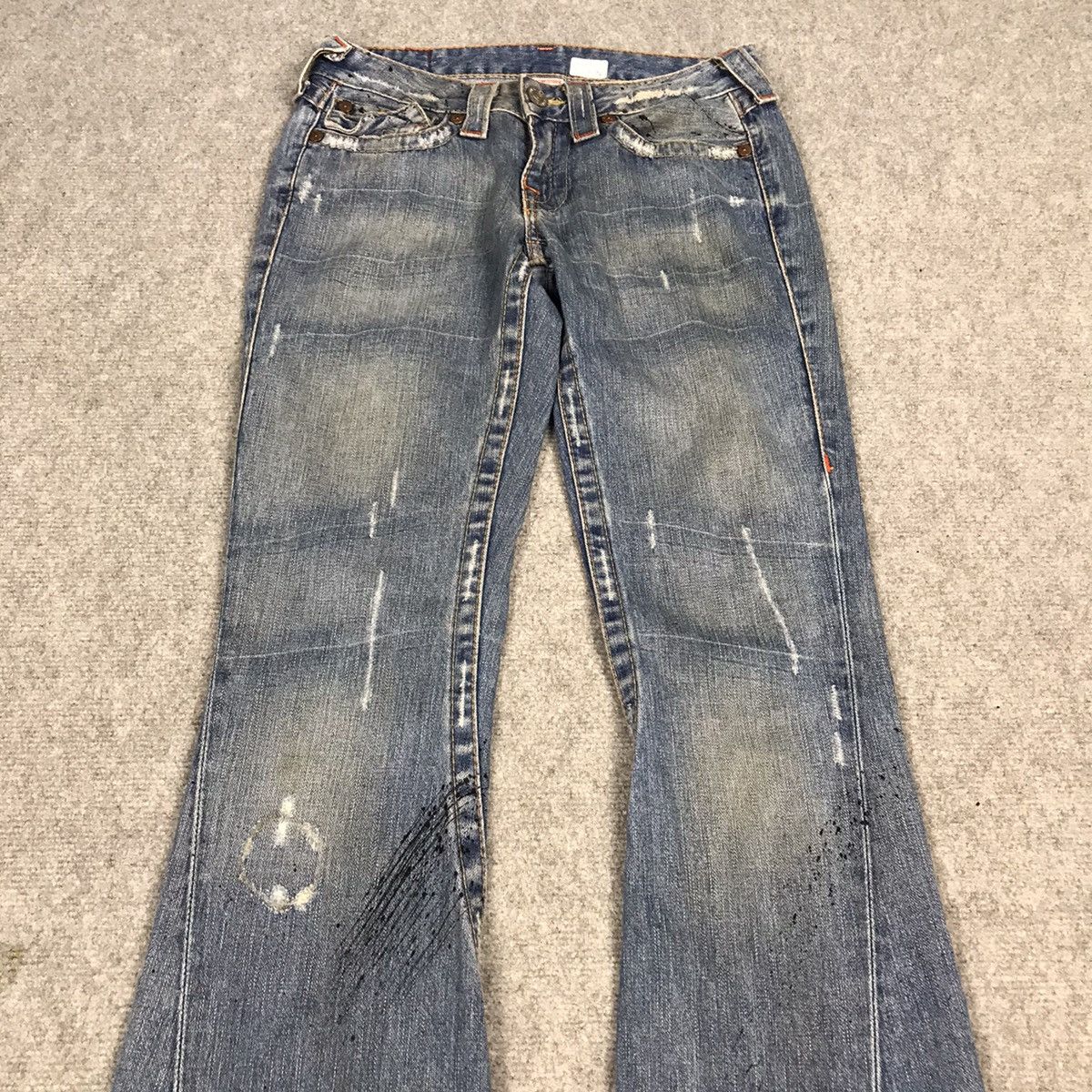 Japanese Brand FLARE TRUE RELIGION BOOT CUT DENIM DISTRESSED DENIM PANTS Size 26" / US 2 / IT 38 - 3 Thumbnail