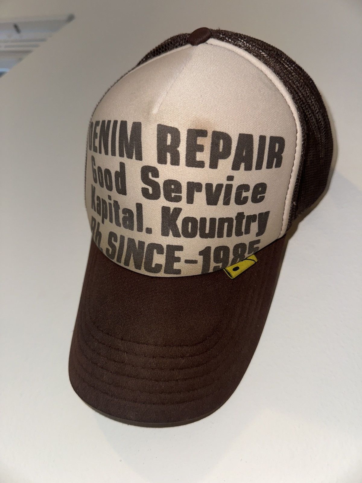 Kapital Kountry Kapital Kountry Denim Repair Good Service Trucker Hat Brown Size ONE SIZE - 9 Thumbnail