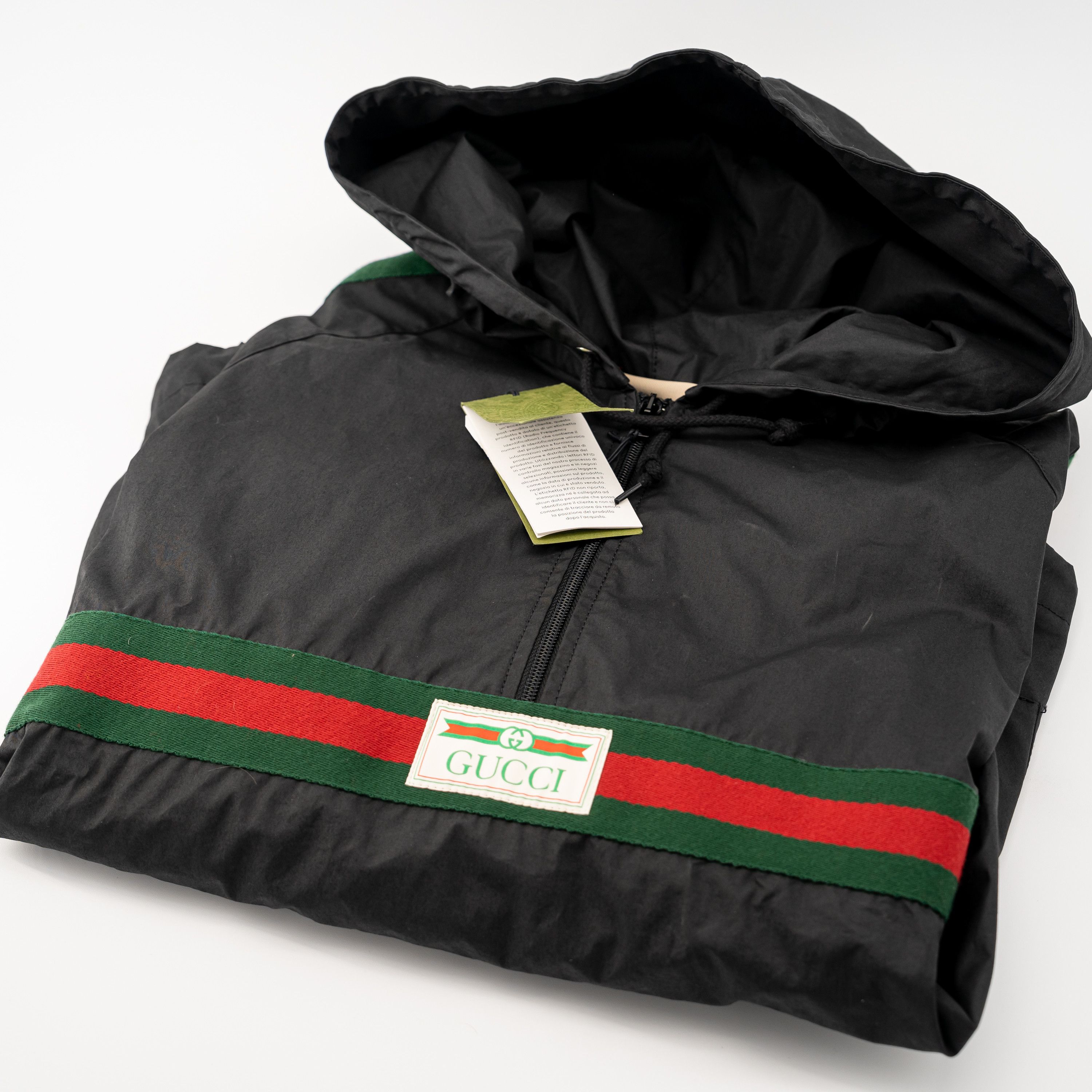 Gucci 48 M Gucci Coated Cotton Windbreaker Label Black Jacket Web Size US M / EU 48-50 / 2 - 8 Thumbnail