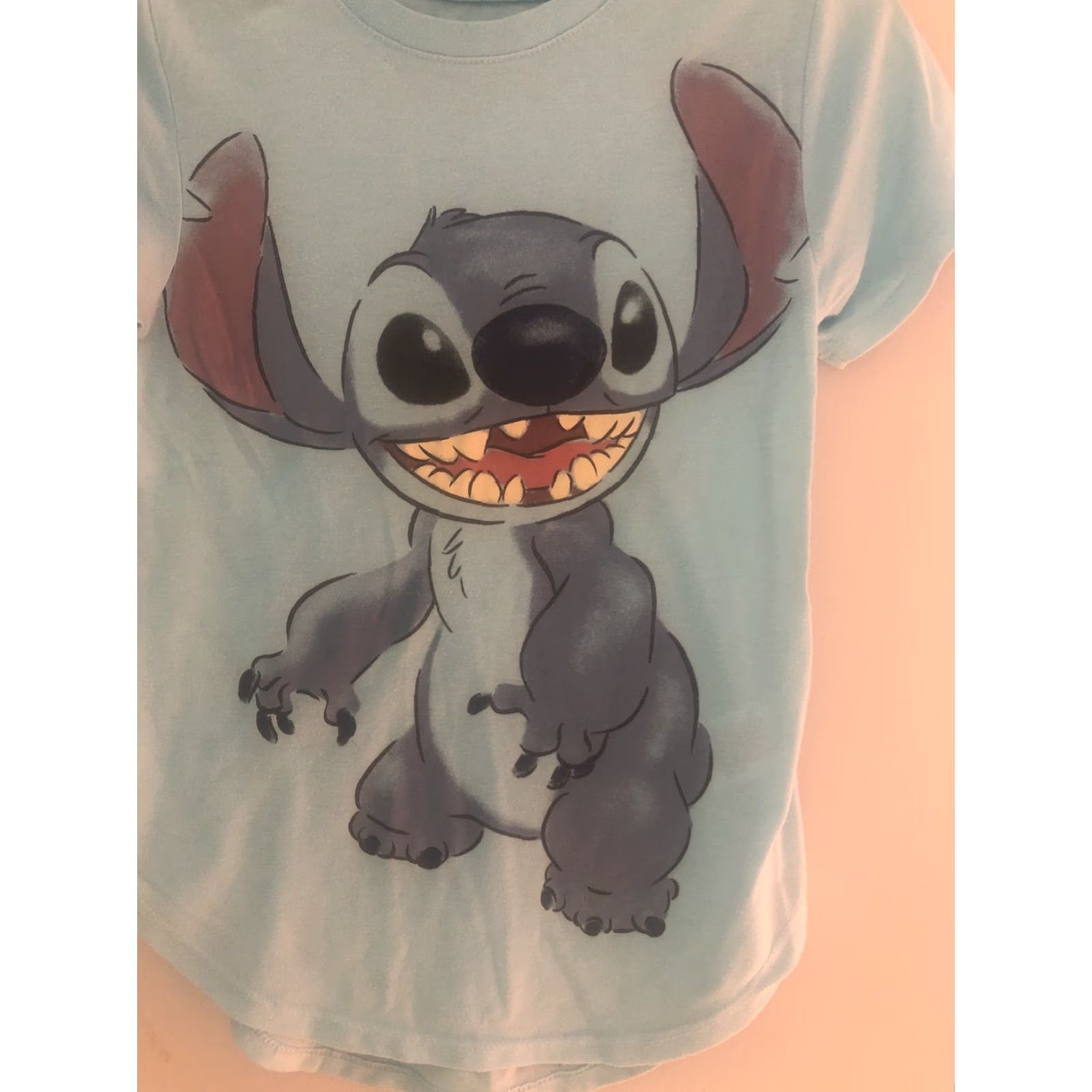 Disney Disney T-Shirt Shirt Juniors XS Women Blue Short Sleeve Stitch Lilo Stitch Crew Neck Pullover Casual Cartoon All Seasons Size XS / US 0-2 / IT 36-38 - 2 Thumbnail