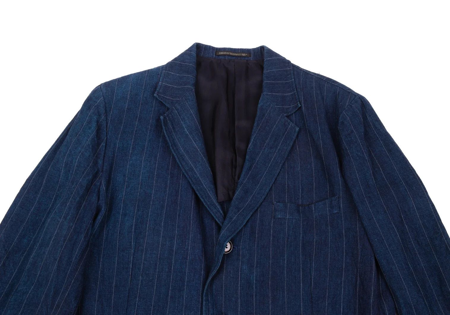 Yohji Yamamoto Yohji Yamamoto Indigo Dyed Linen Stripe Jacket Size US M / EU 48-50 / 2 - 2 Thumbnail