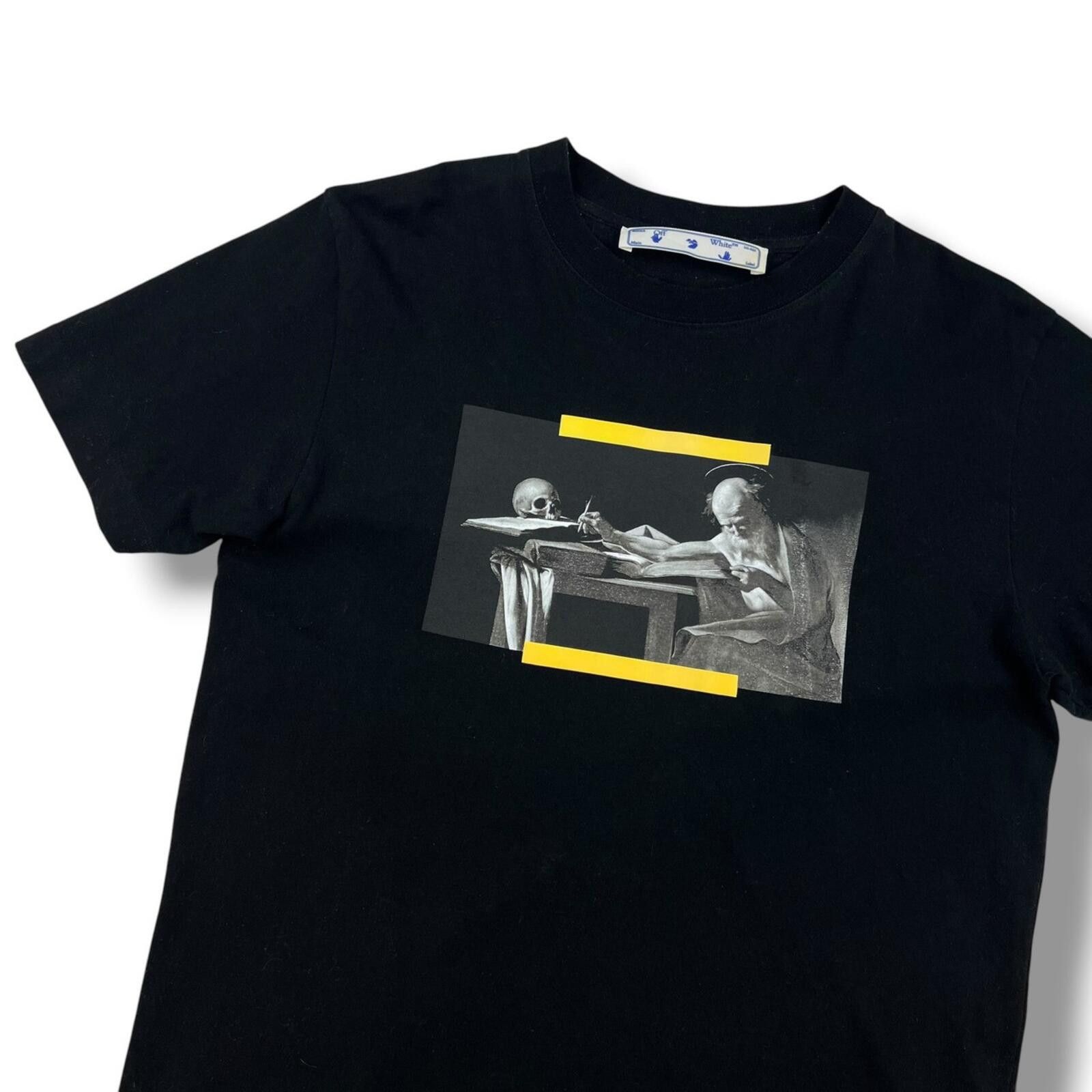 Off-White Off-White Yellow Caravaggio Black T Shirt Size US M / EU 48-50 / 2 - 1 Thumbnail